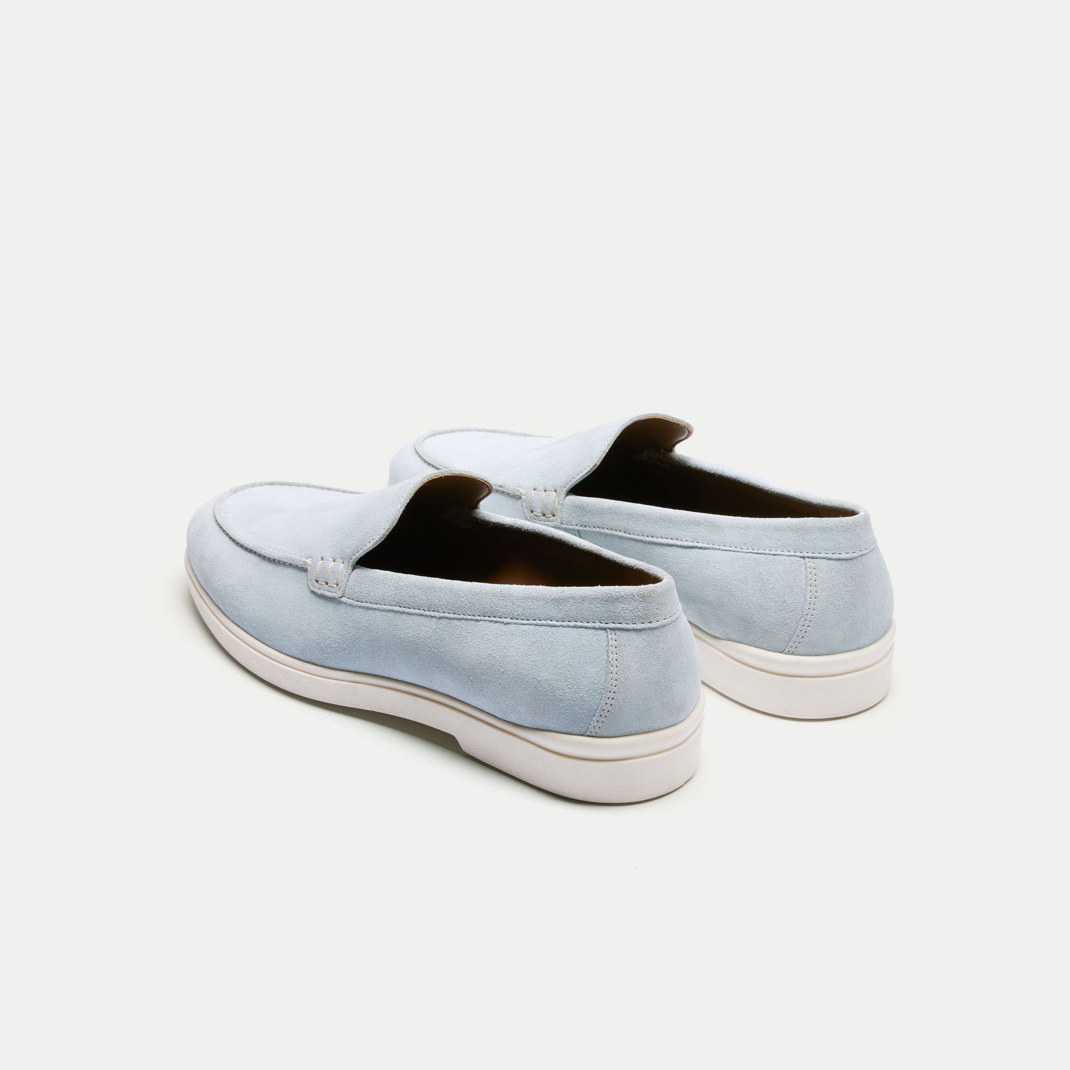 Walk London Mens Joshua Slip On in Light Blue Suede