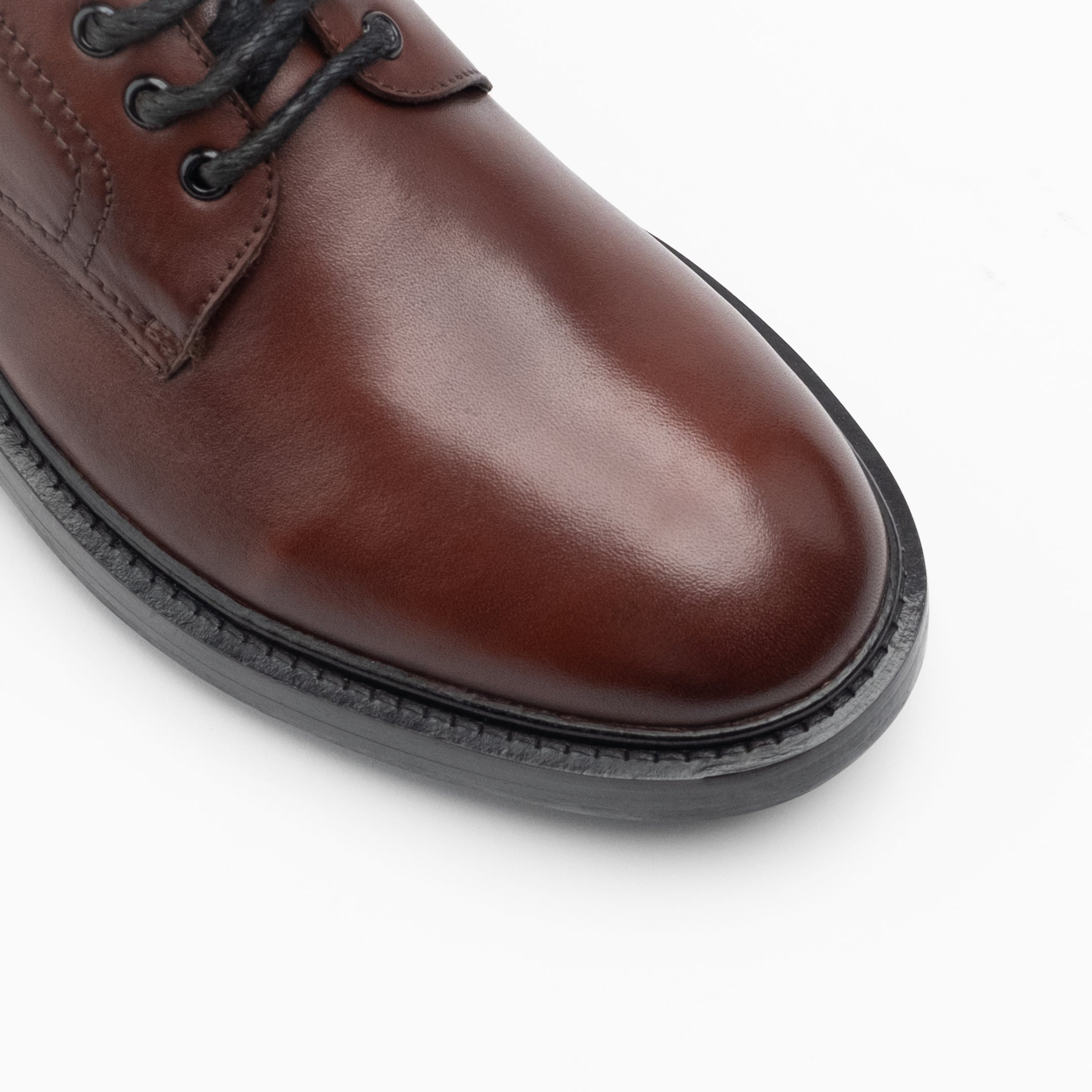 Walk London Mens Justin Derby Shoe in Brown Leather