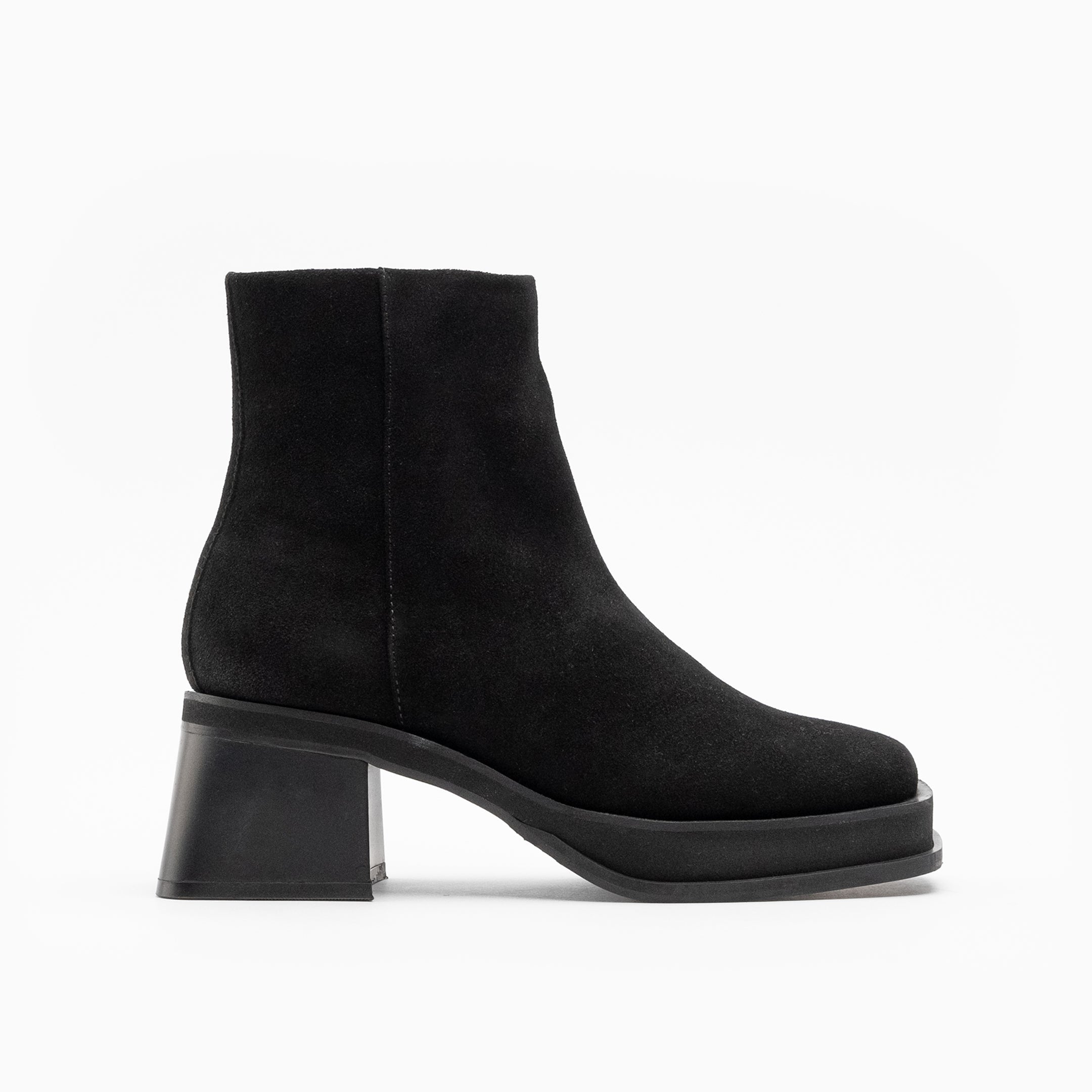 Walk London Womens Lily Inside Zip Boot in Black Suede