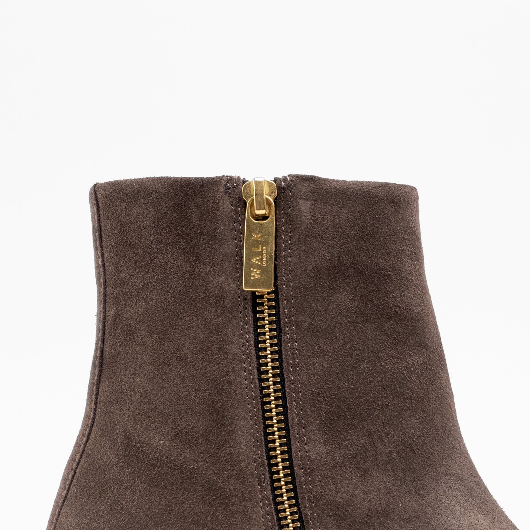 Walk London Womens Lily Inside Zip Boot in Brown Suede