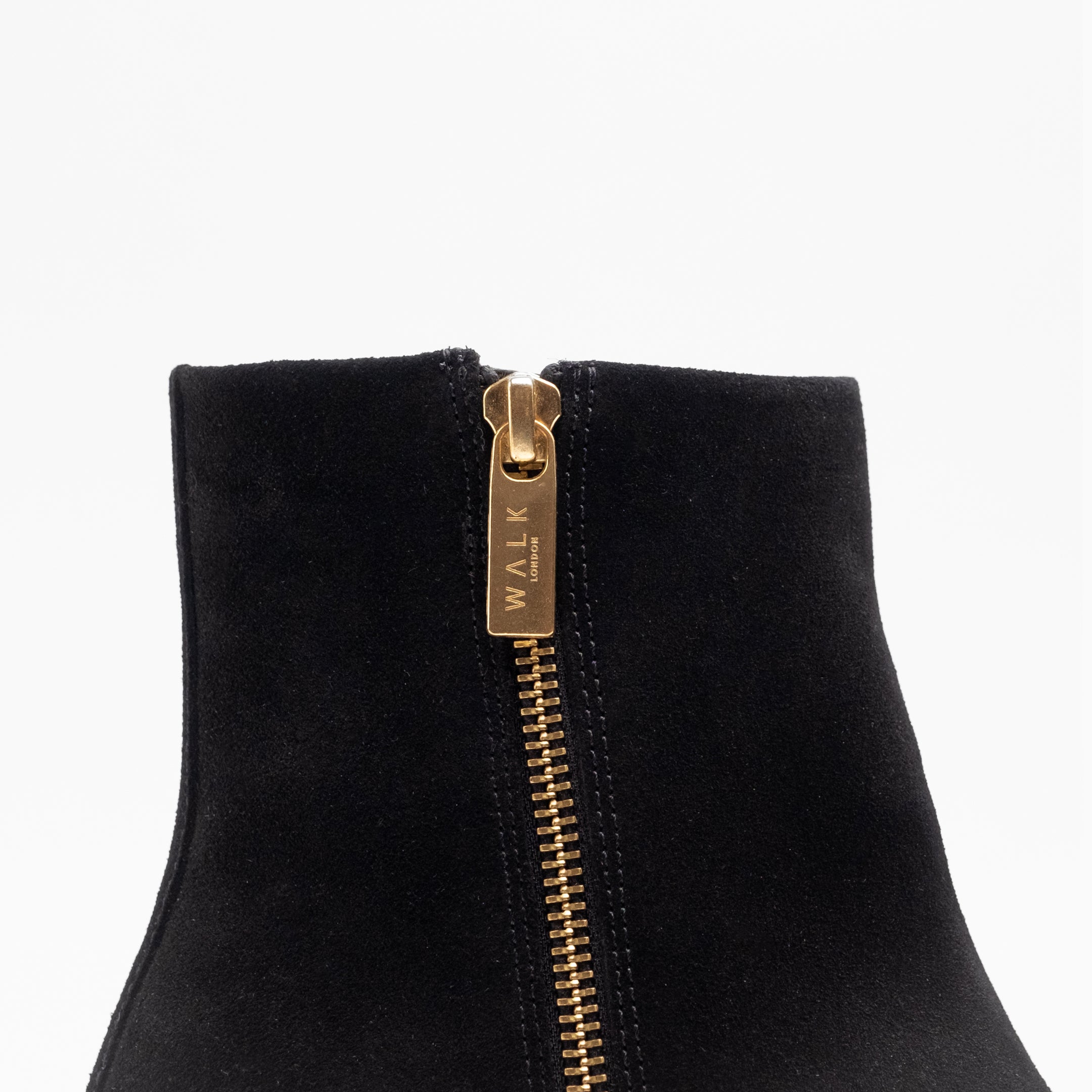 Walk London Womens Lily Inside Zip Boot in Black Suede