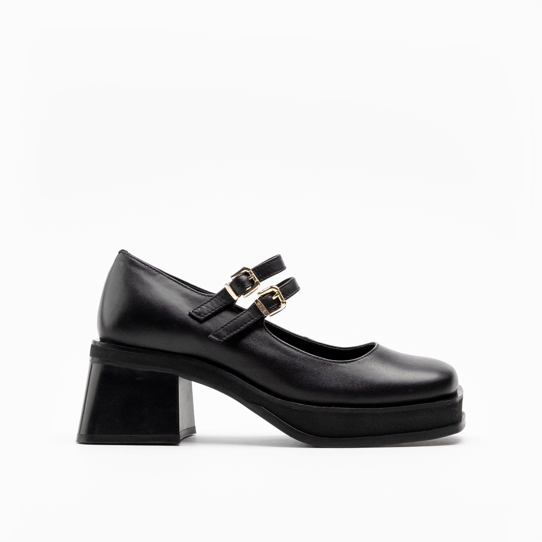 Walk London Womens Lily Mary Jane in black leather
