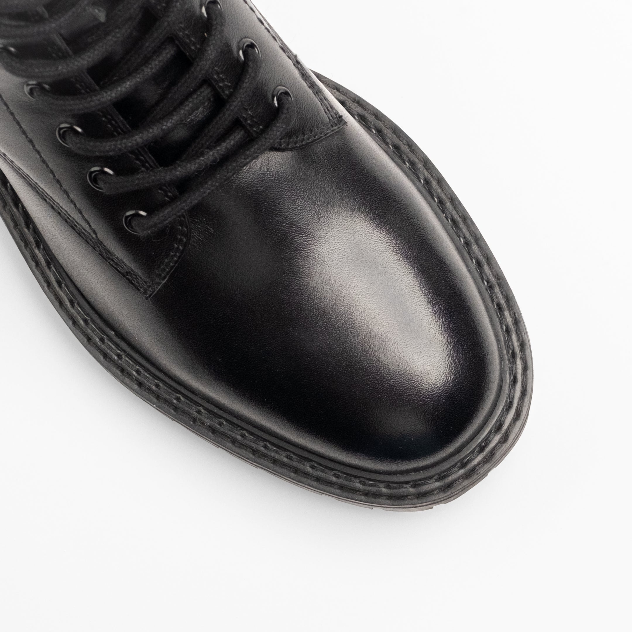 Walk London Mens Marino Lace Boot in Black Leather