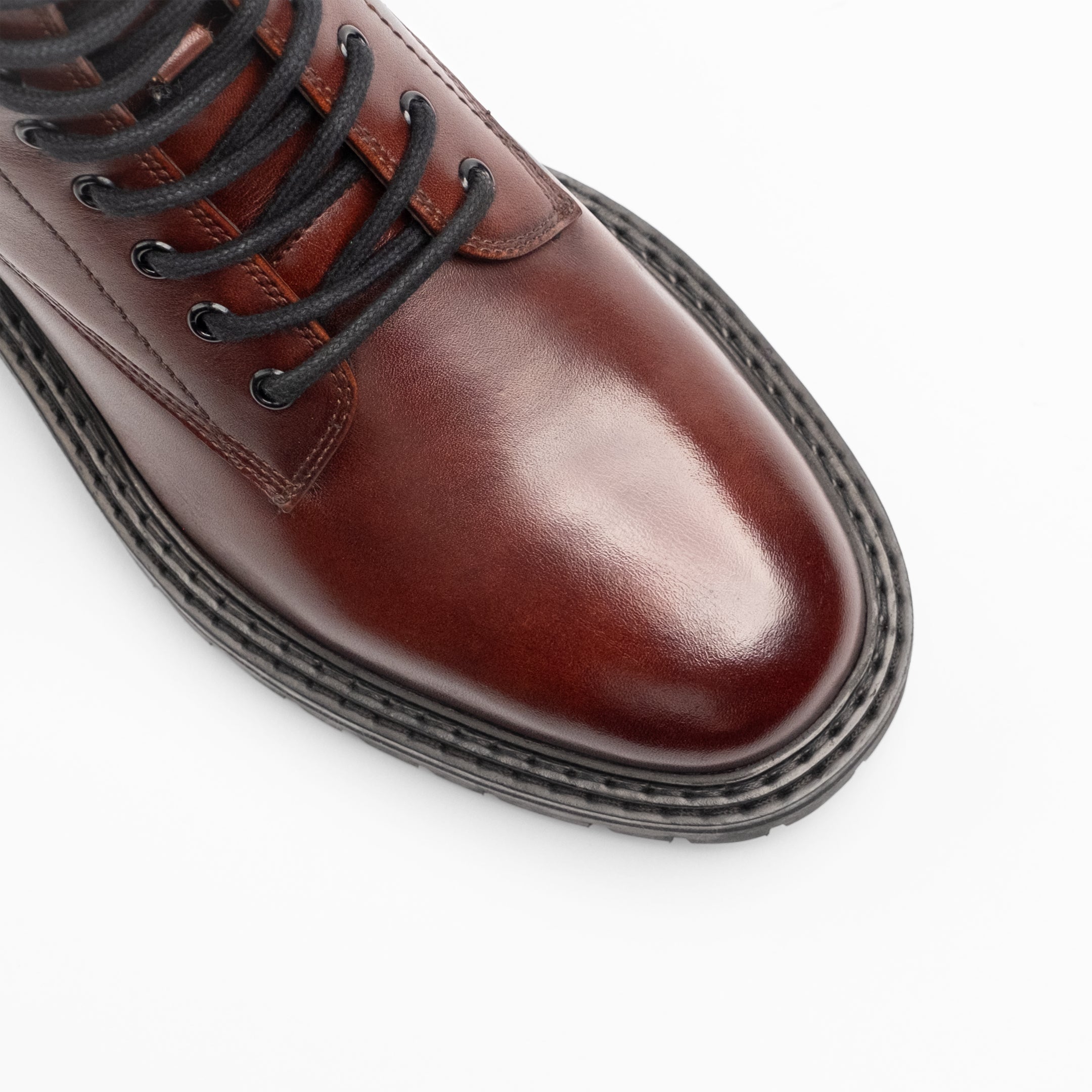 Walk London Mens Marino Lace Boot in Brown Leather
