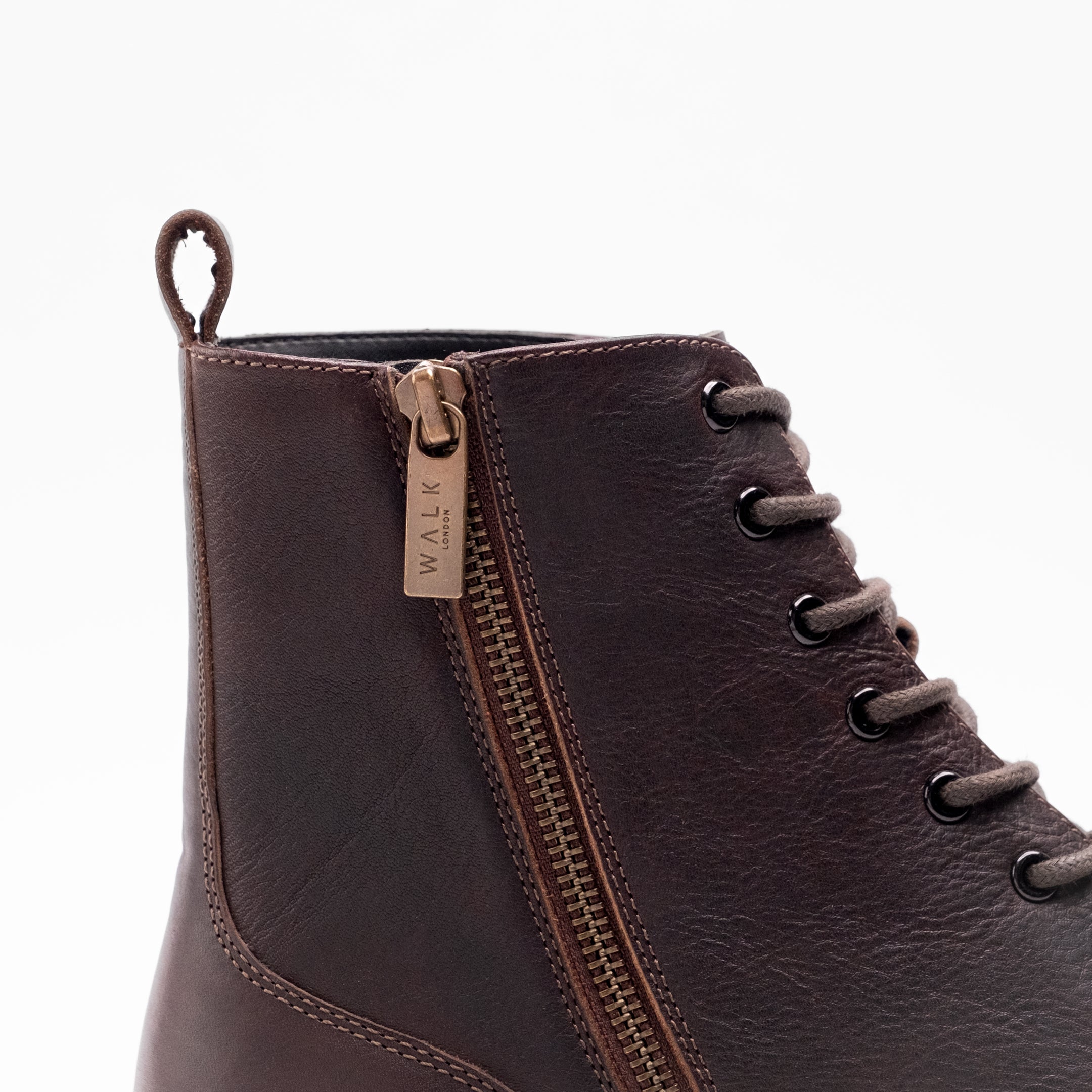 Walk London Mens - Max Toe Cap Boot - Brown Leather