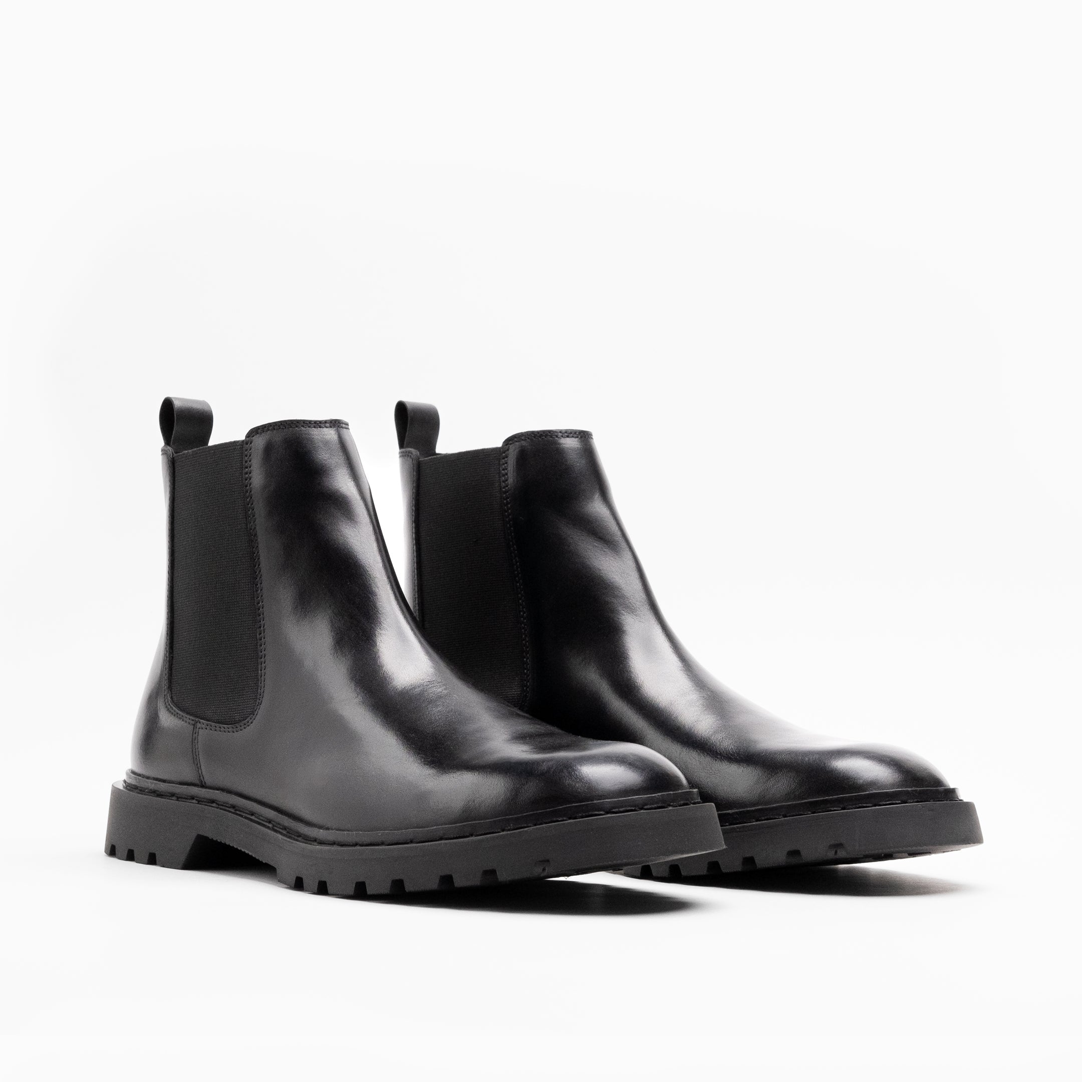 Walk London Mens Milano Chelsea Boot in Black Leather