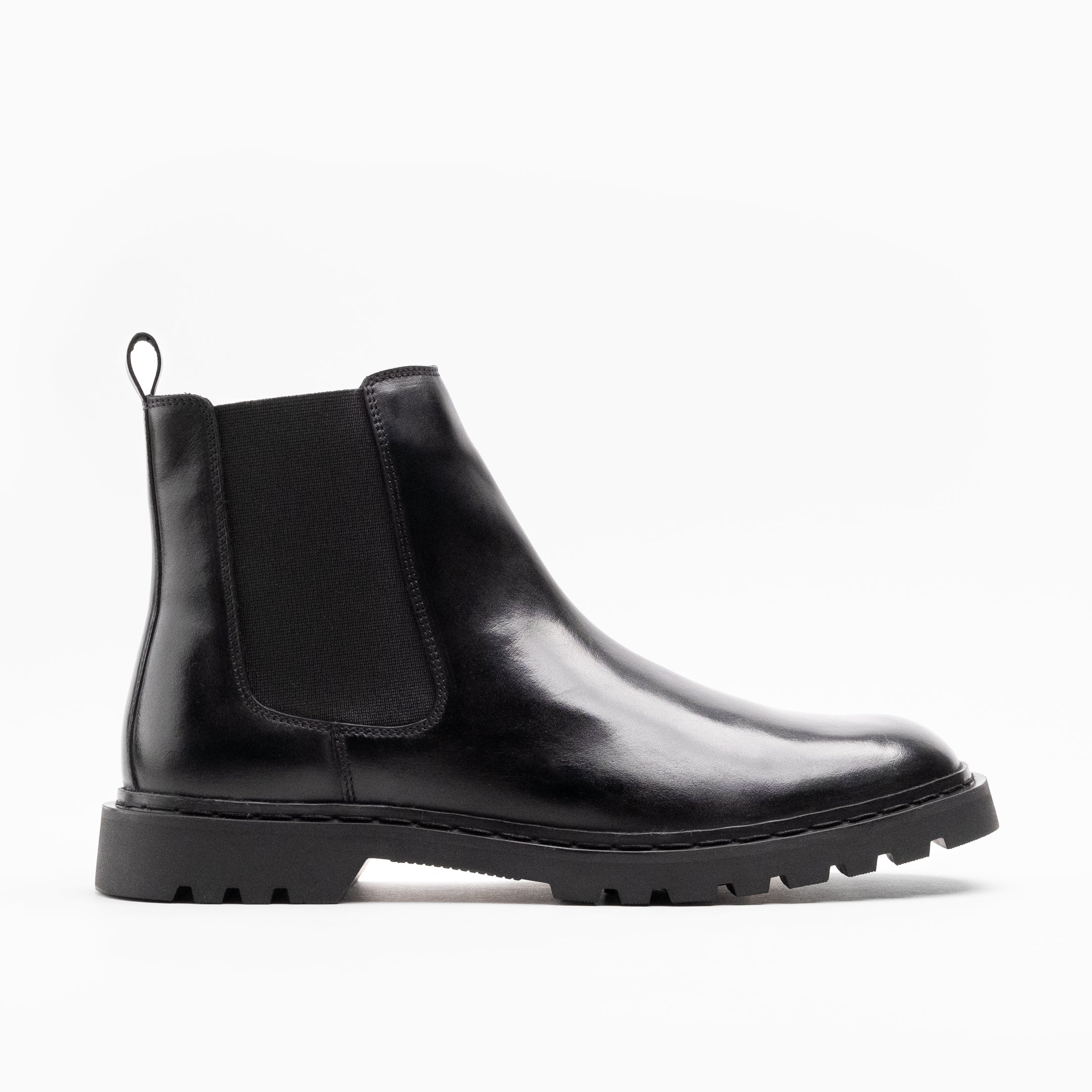 Walk London Mens Milano Chelsea Boot in Black Leather