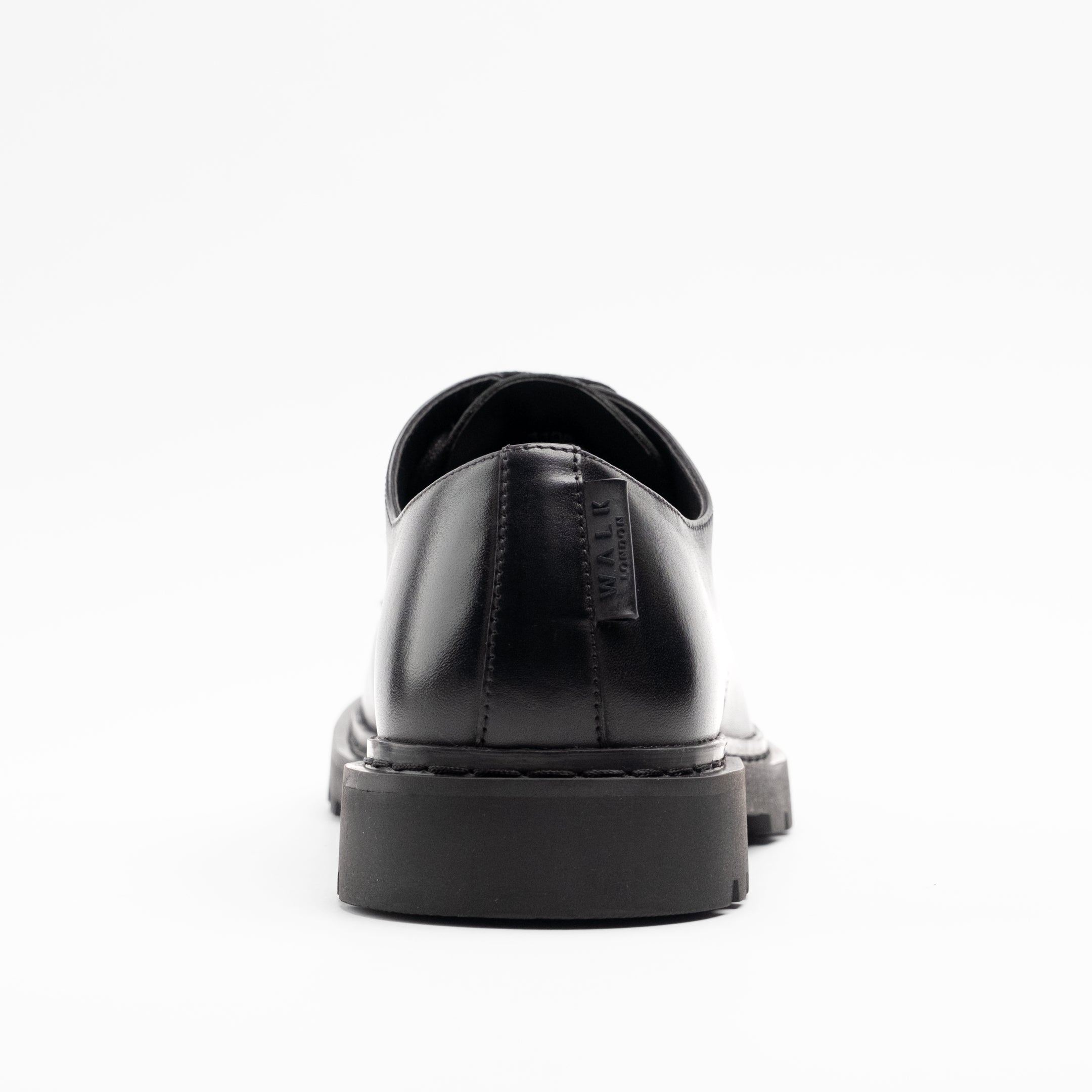 Walk London Mens Milano Derby Shoe in Black Leather