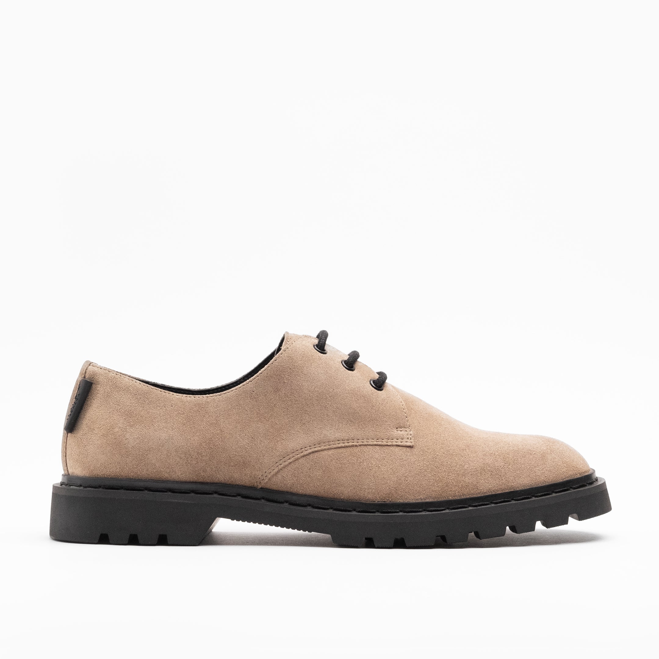 Walk London Mens Milano Derby Shoe in Taupe Suede