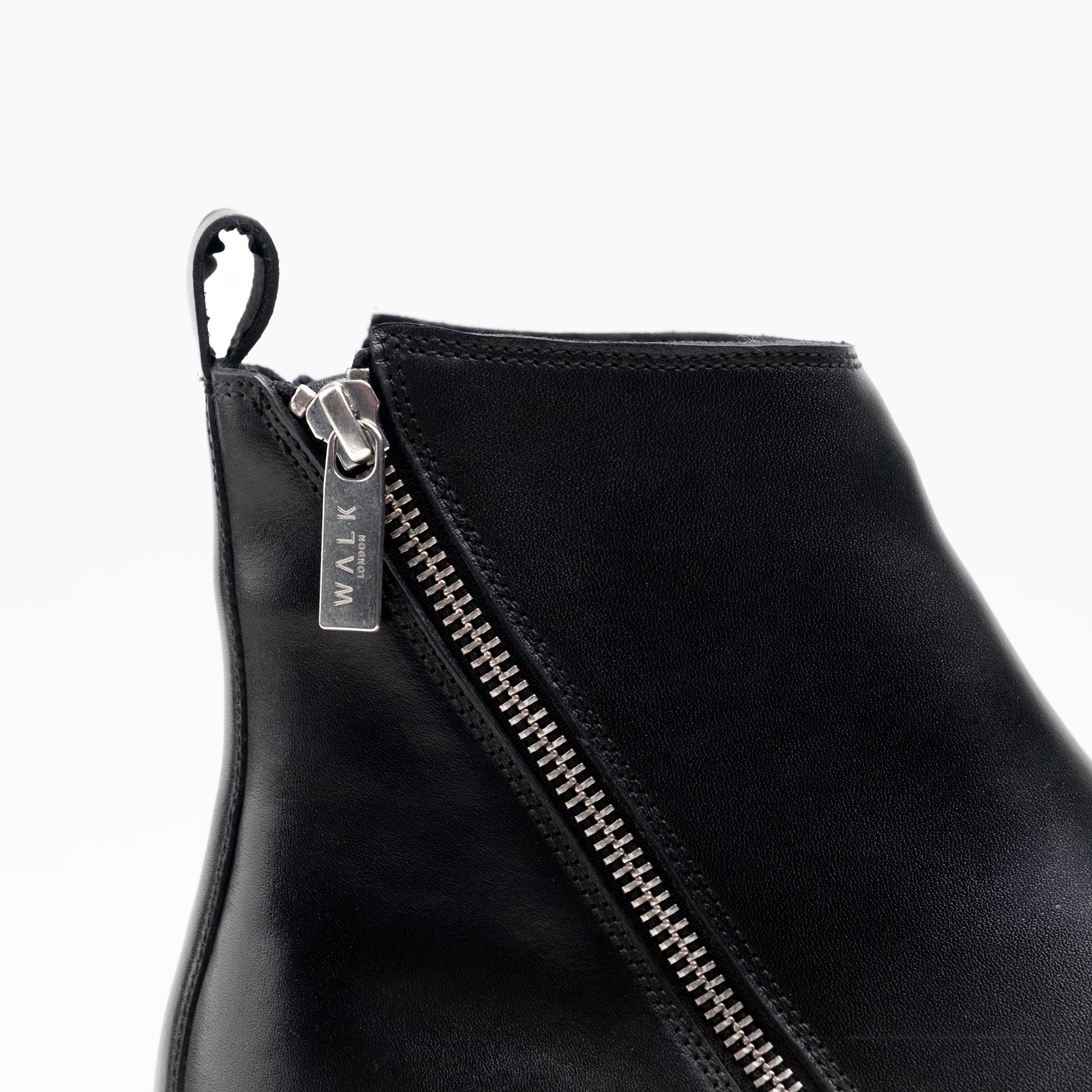 Walk London Mens - Milano Zip Boot - Black Leather