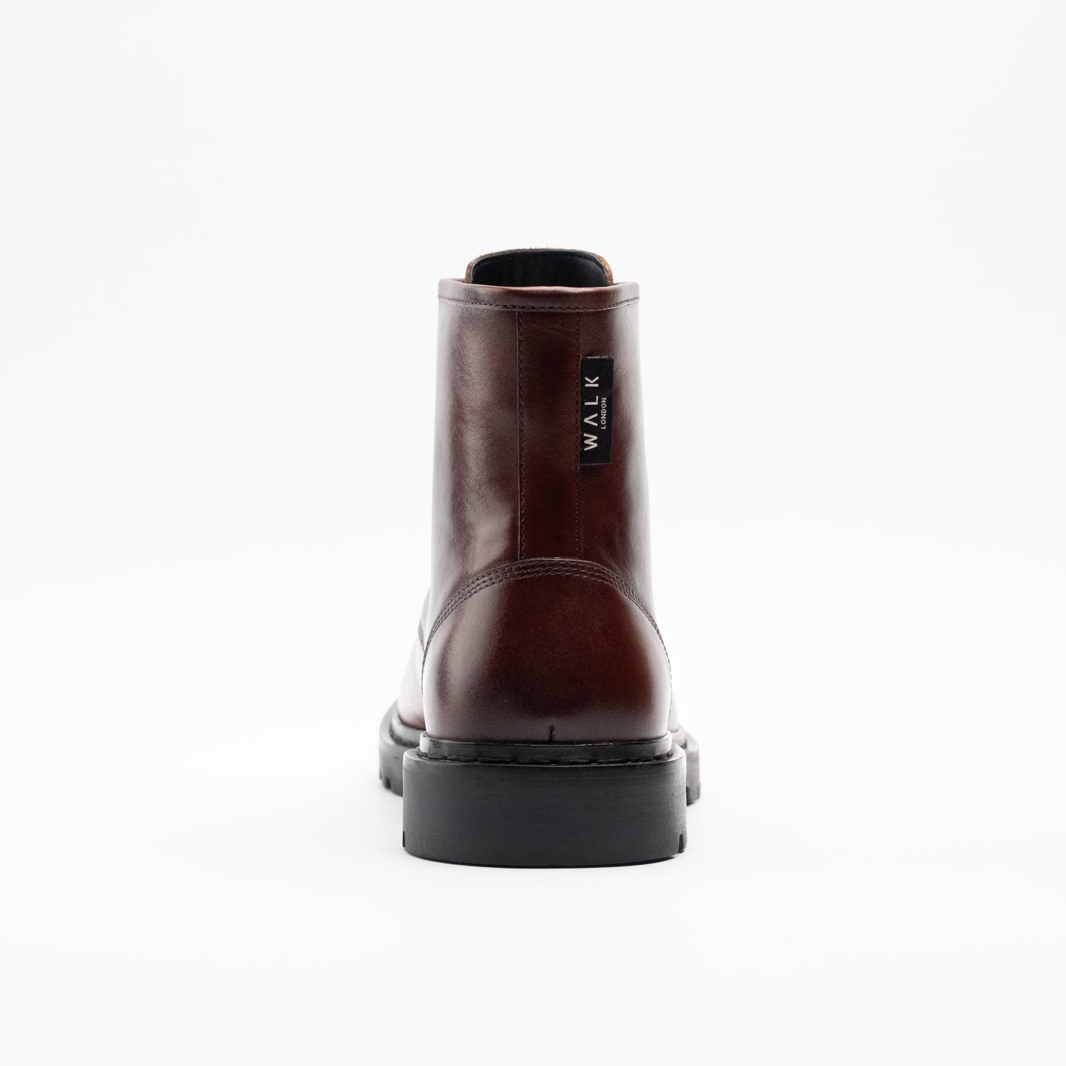 Walk London Mens - Milano Lace Boot - Brown Leather