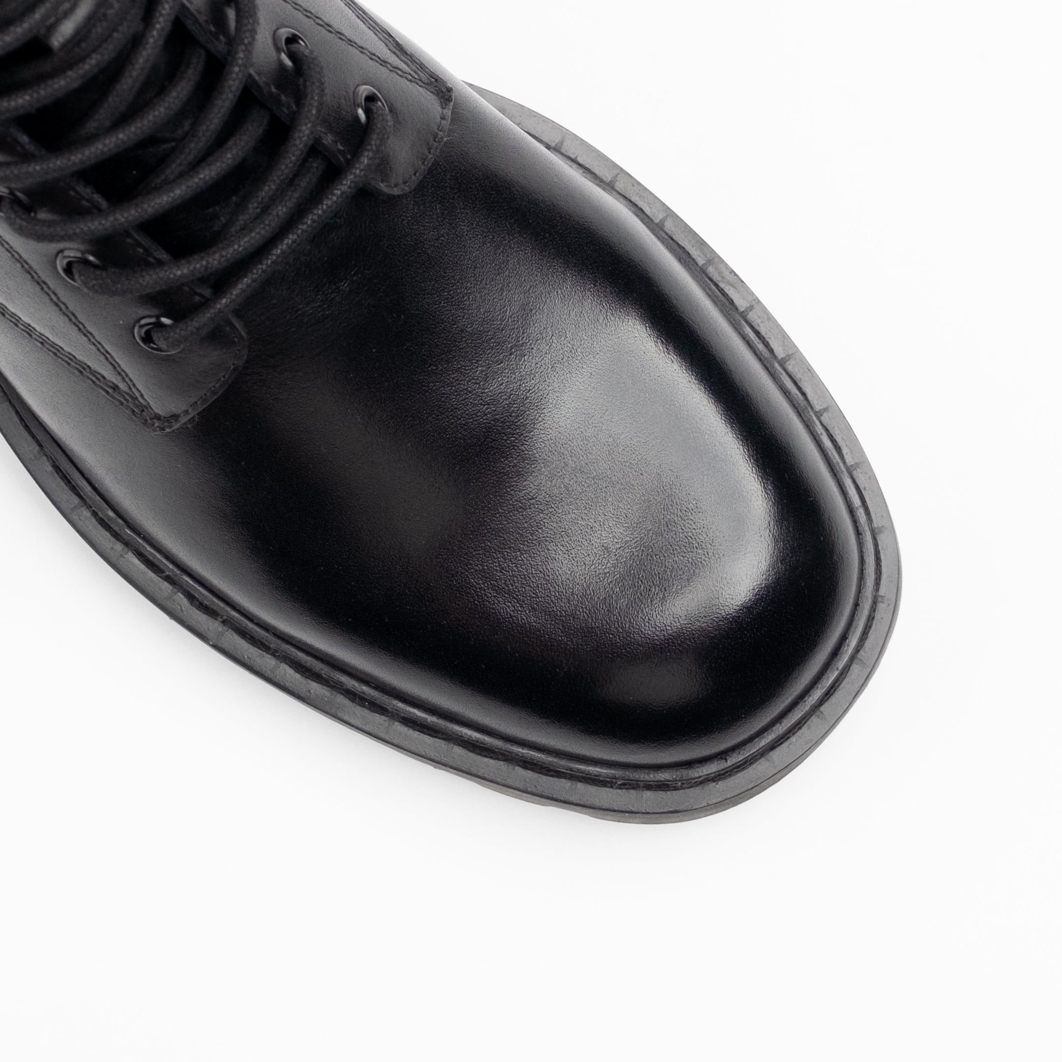 Walk London Mens - Milano Lace Boot - Black Leather