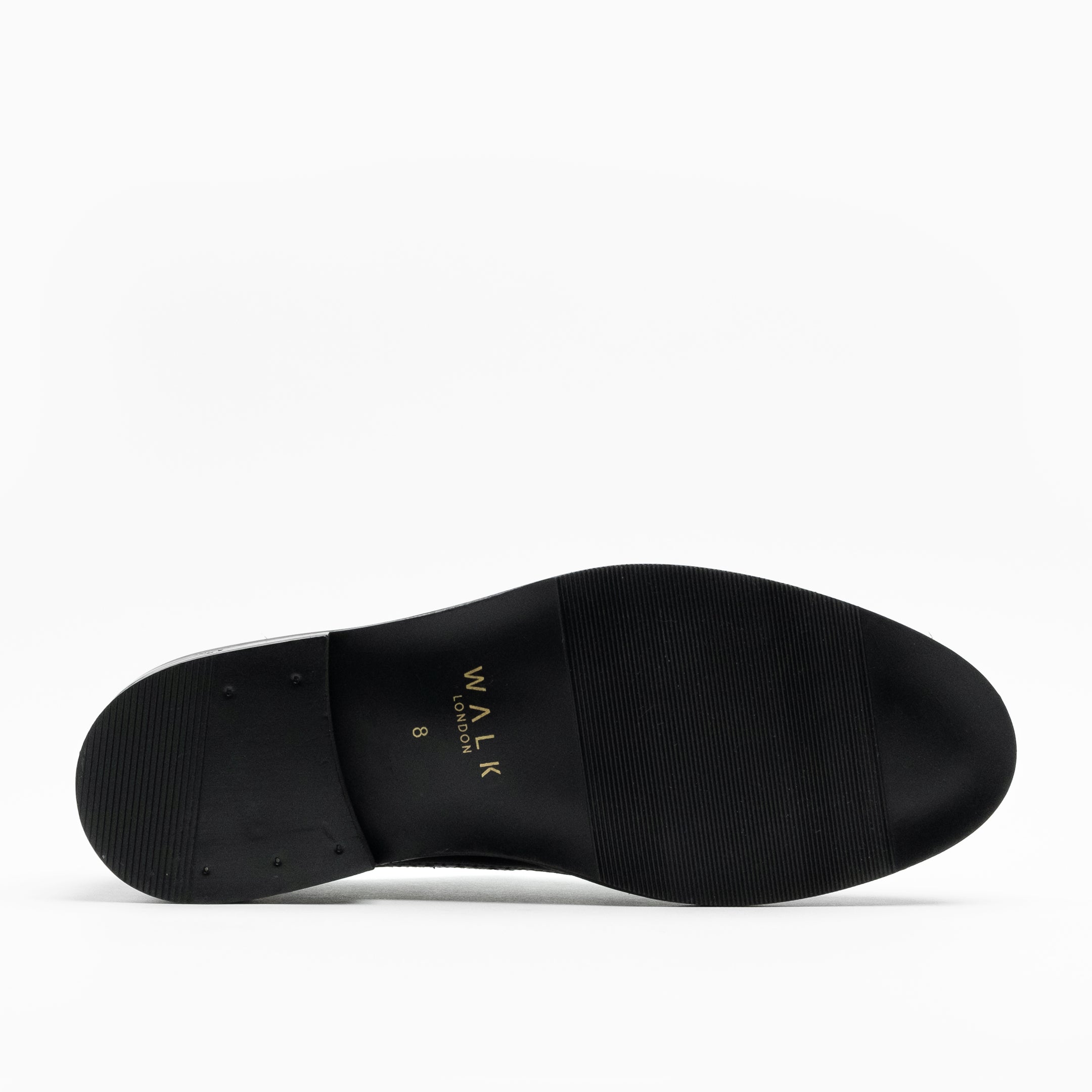 Walk London Mens - Oliver Brogue Shoe - Black Leather
