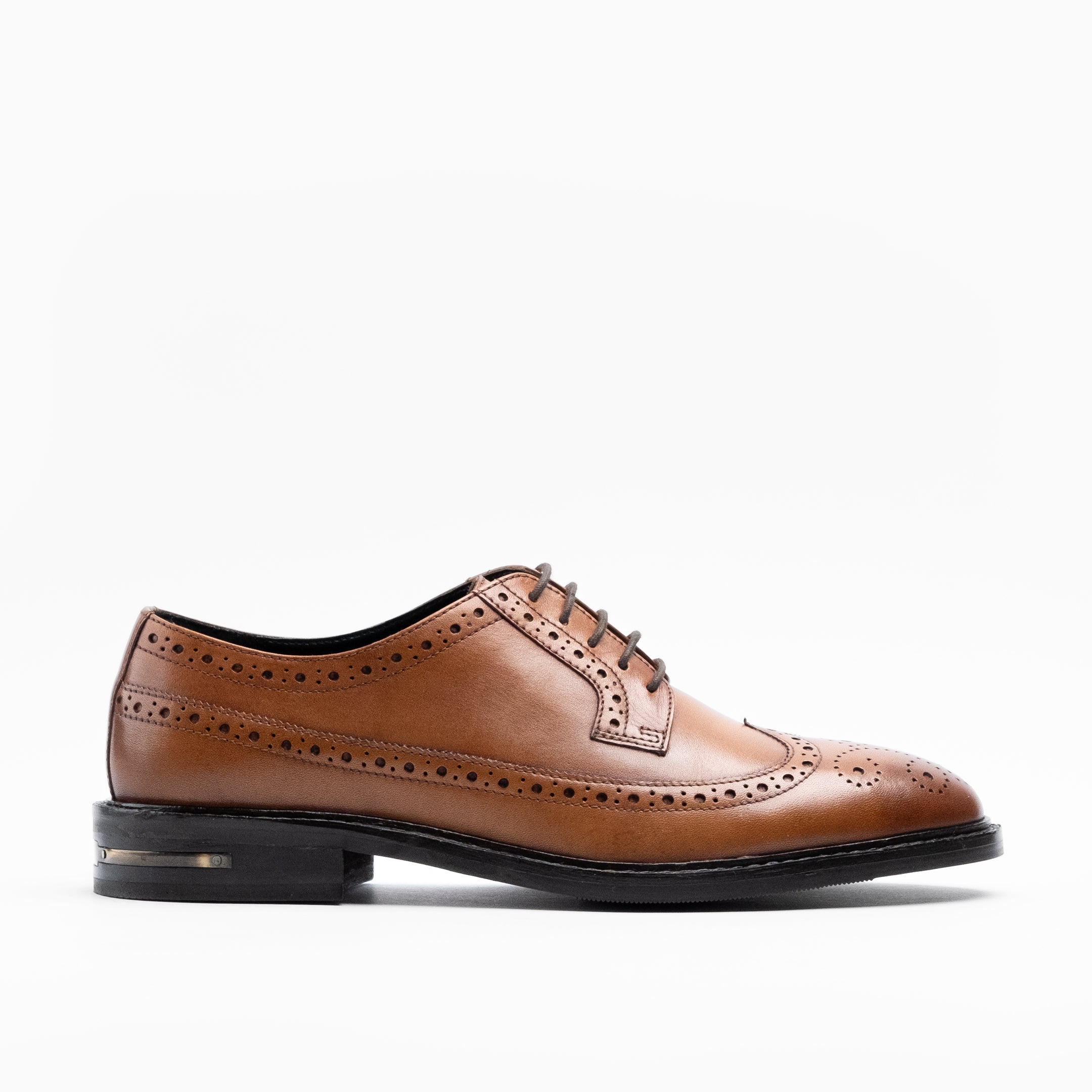 Walk London Mens Oliver Brogue Shoe in Tan Leather