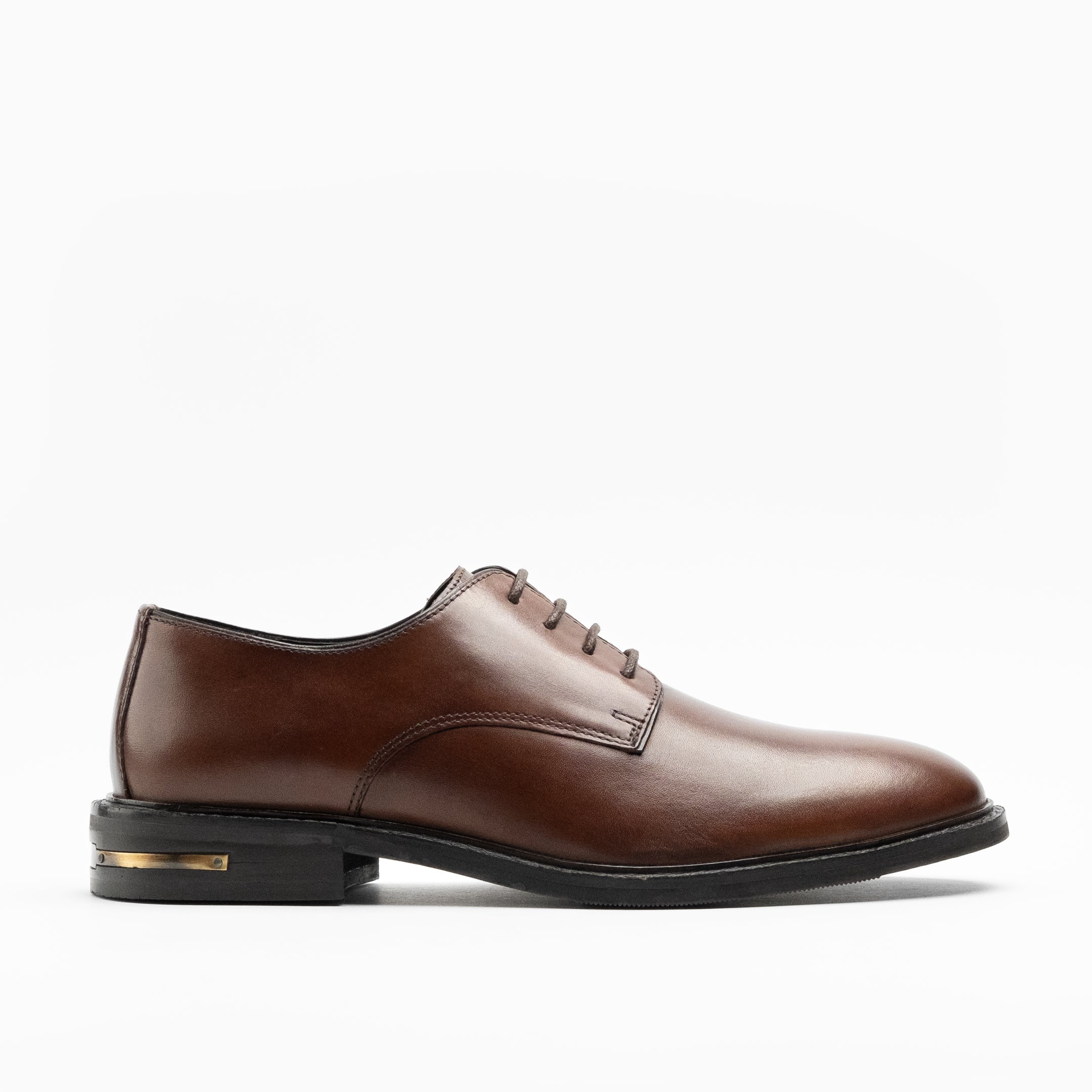 Walk London Mens Oliver Derby Shoe in Brown Leather