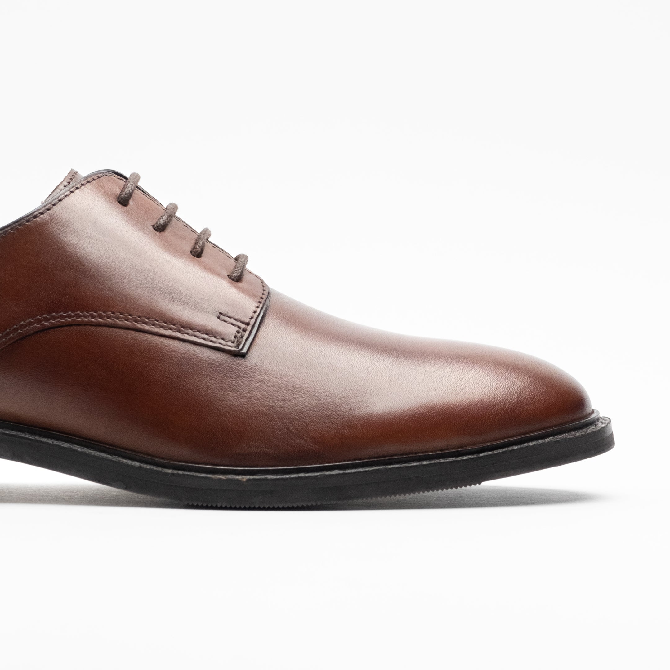 Walk London Mens Oliver Derby Shoe in Brown Leather