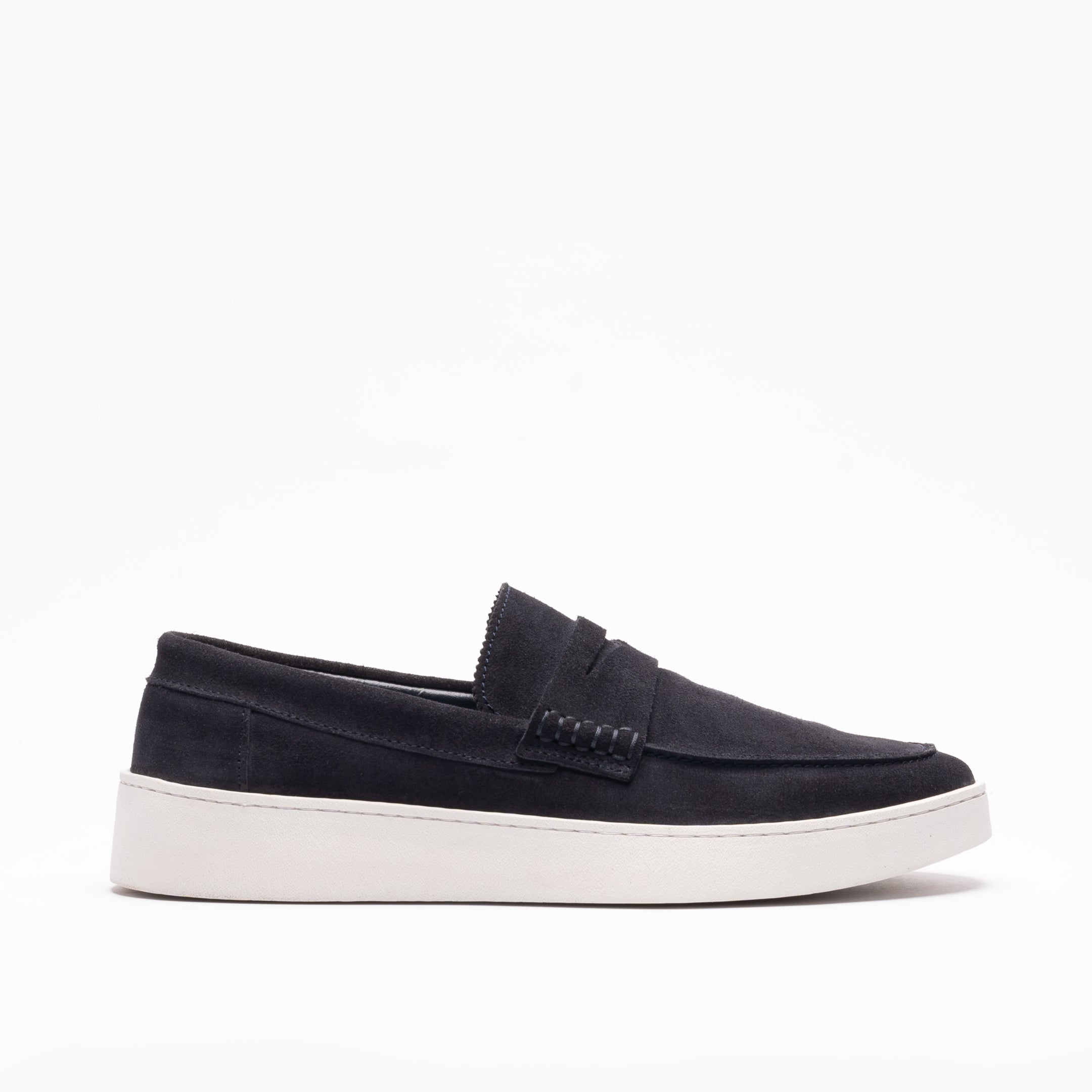 WALK London Mens Paolo Loafer Navy Suede