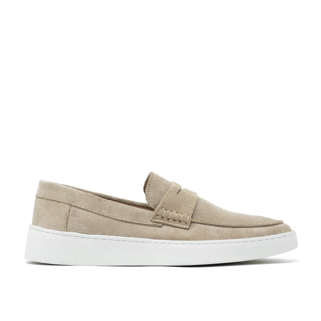 WALK London Mens Paolo Loafer Stone Suede