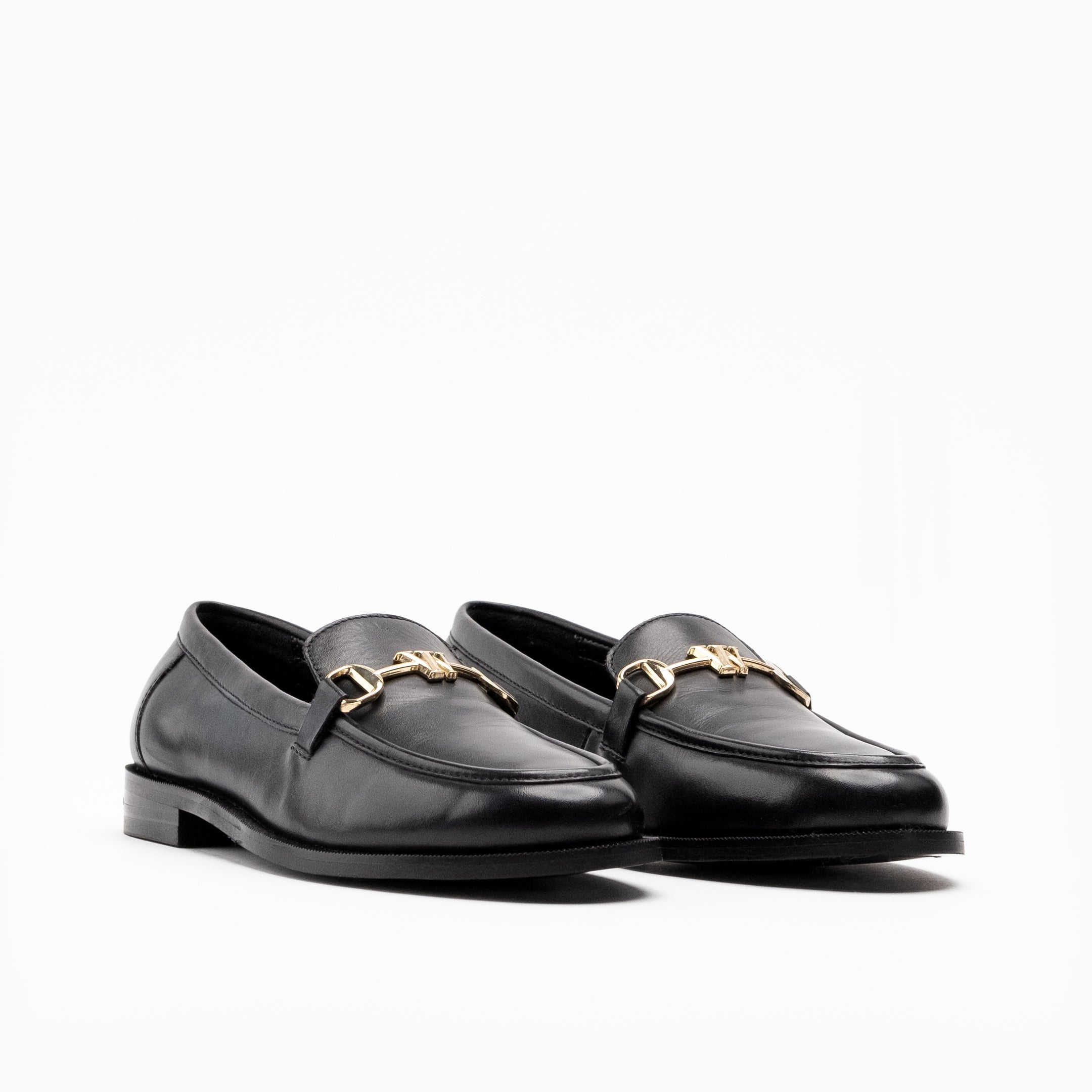 Walk London Women's Rhea Trim Loafer in Black Leather