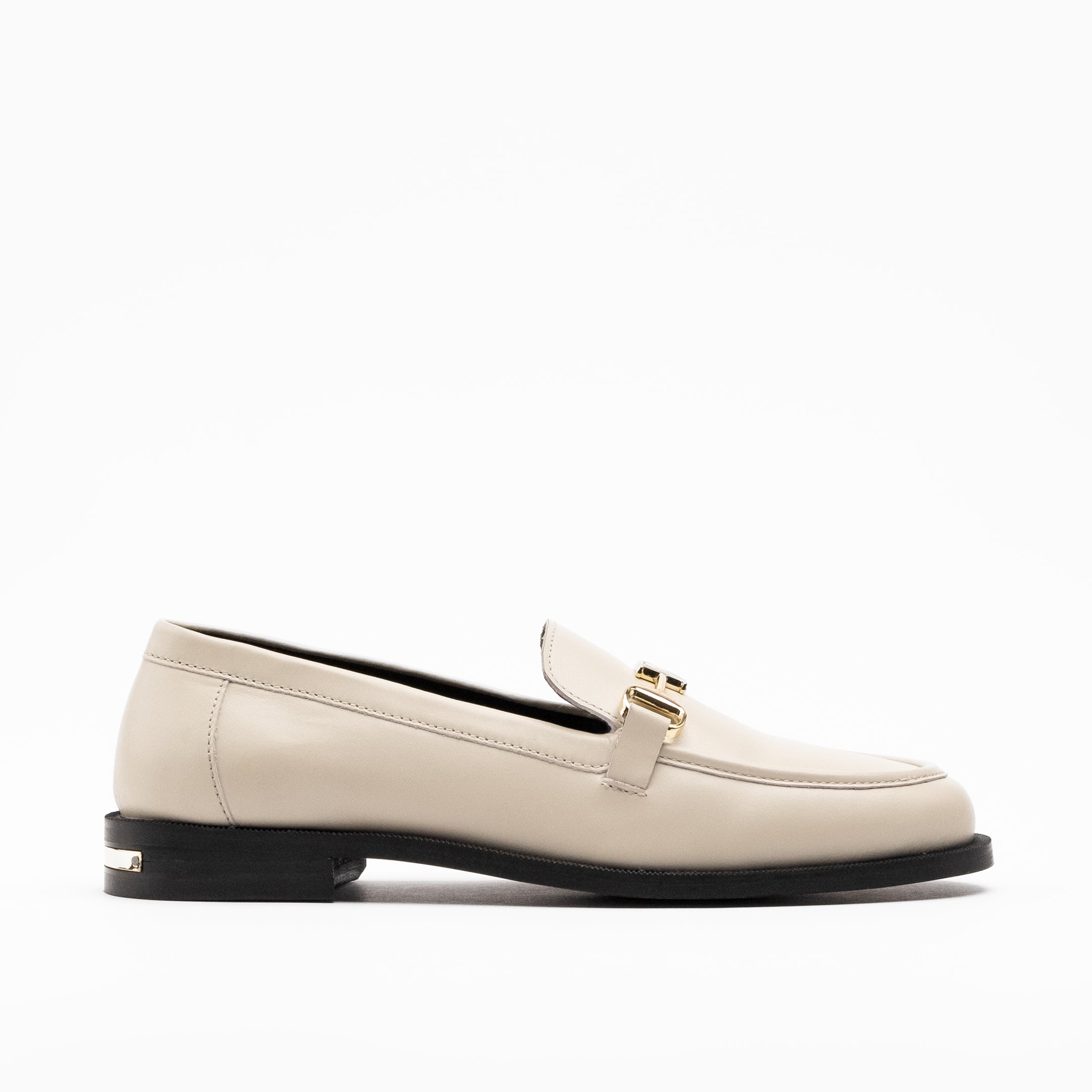 Walk London Women's Rhea Trim Loafer in Off White Leather