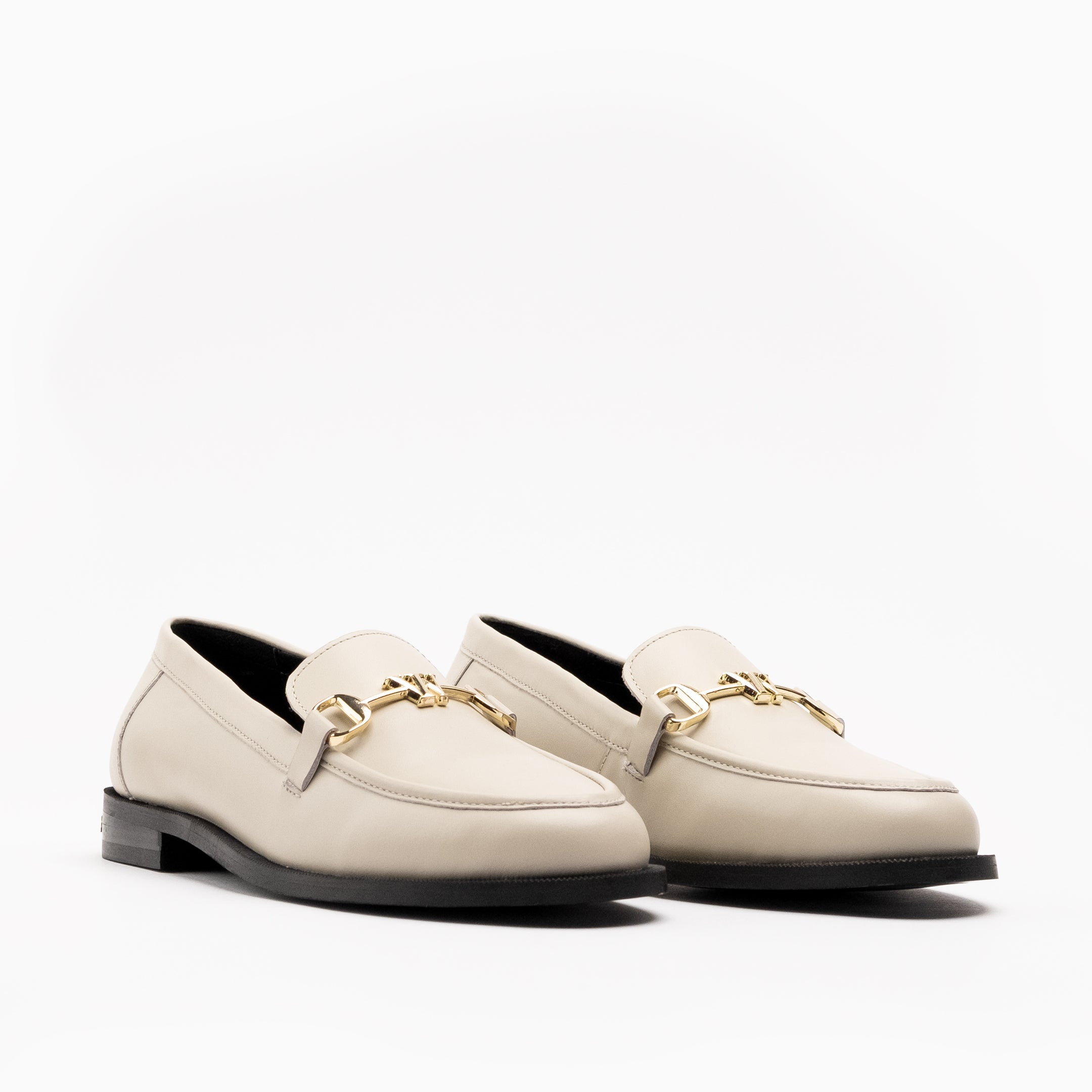 Walk London Women's Rhea Trim Loafer in Off White Leather