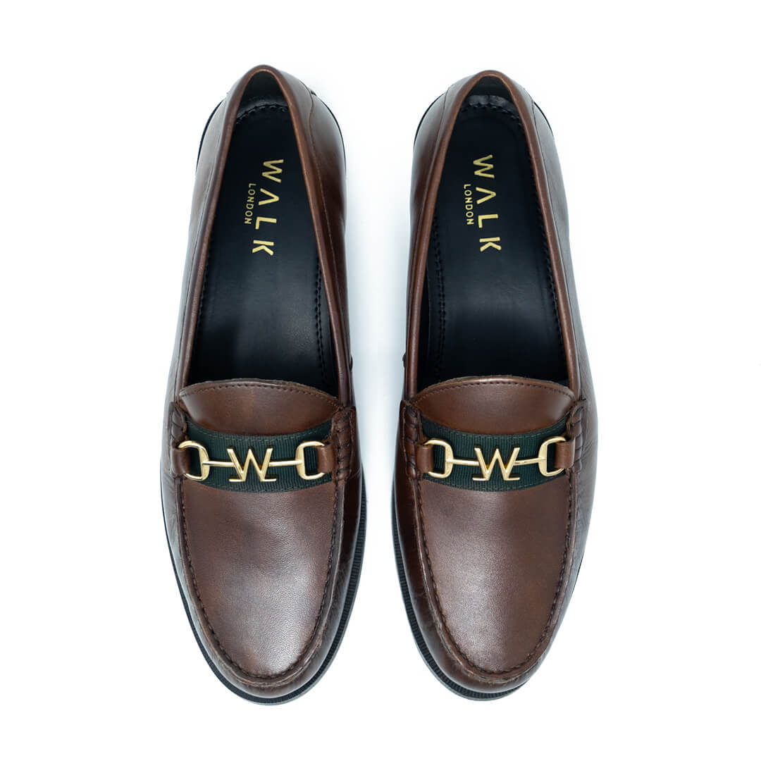 WALK London Riva Trim Loafer Brown Leather