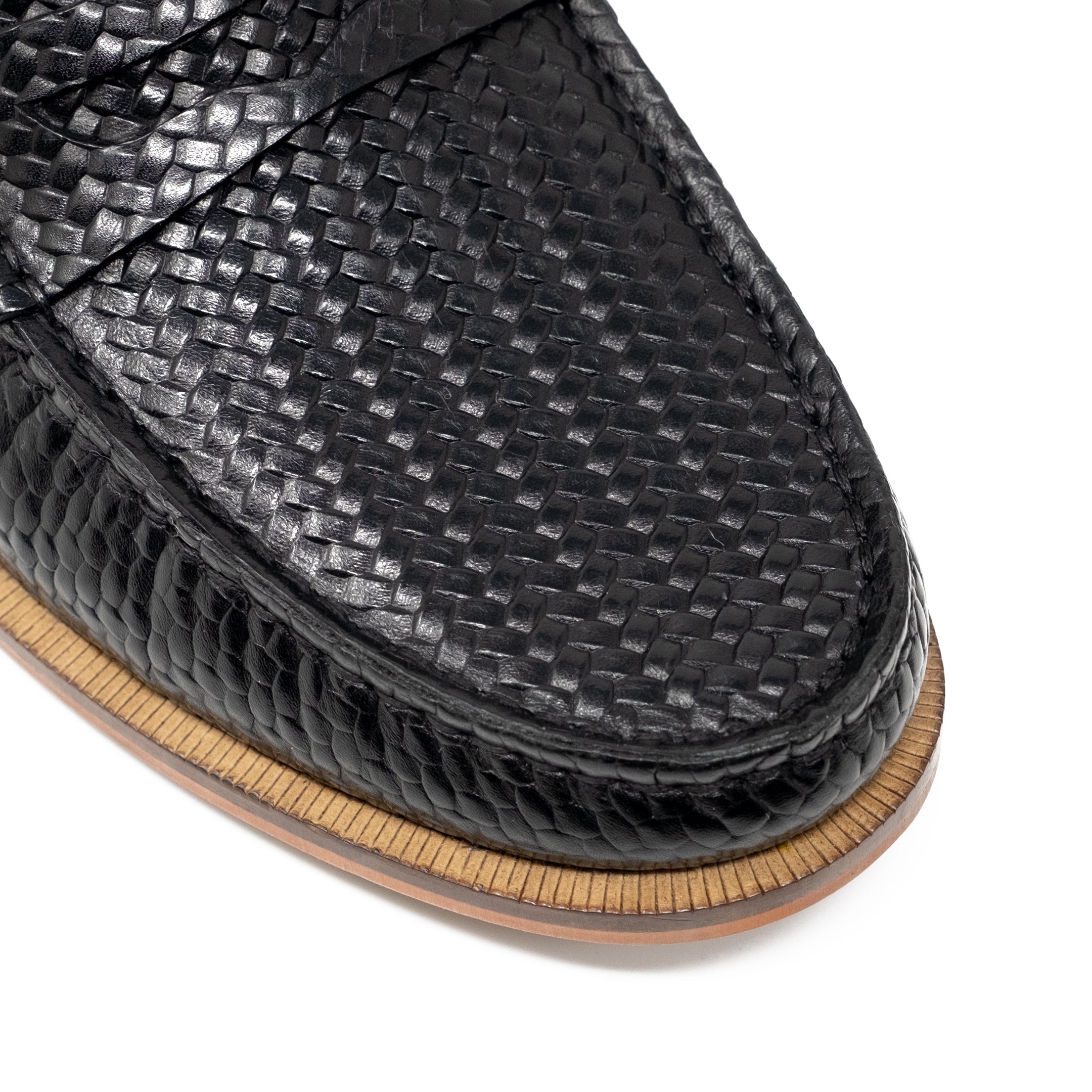 Riva Weave Loafer: Moccasin Toe Detail