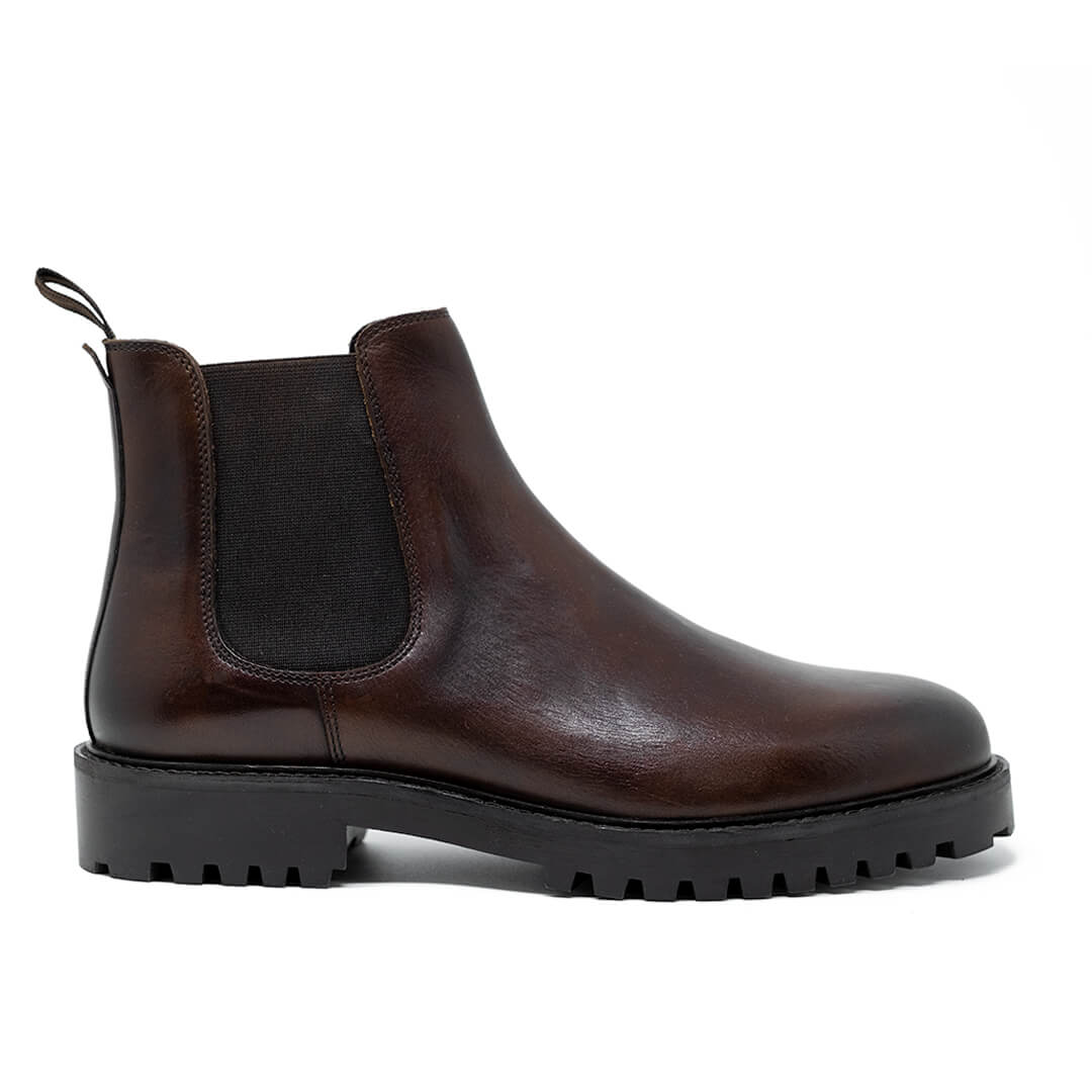 WALK London Sean Chelsea Boot Brown Leather