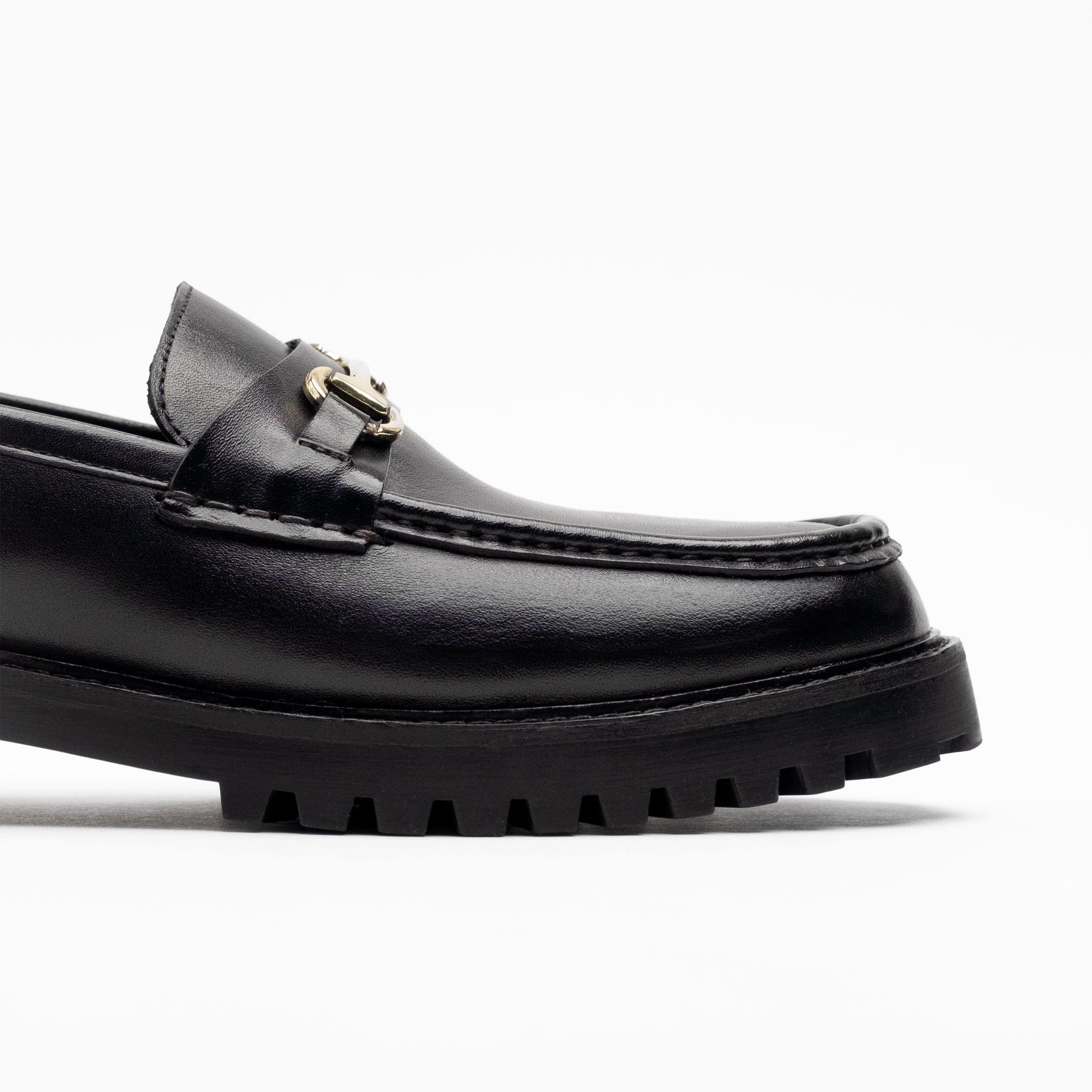 WALK London Sean Trim Loafer Black Leather