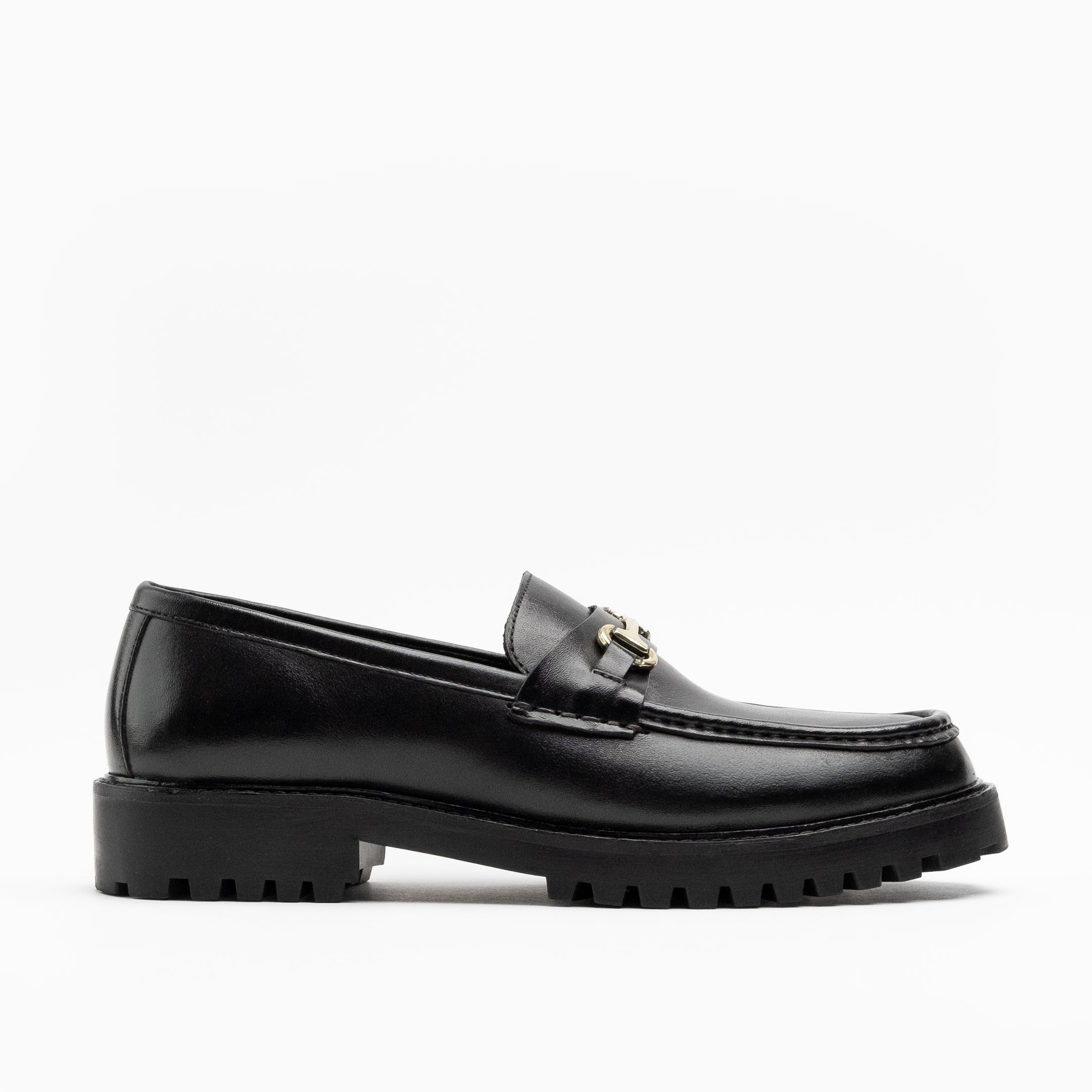 WALK London Sean Trim Loafer Black Leather