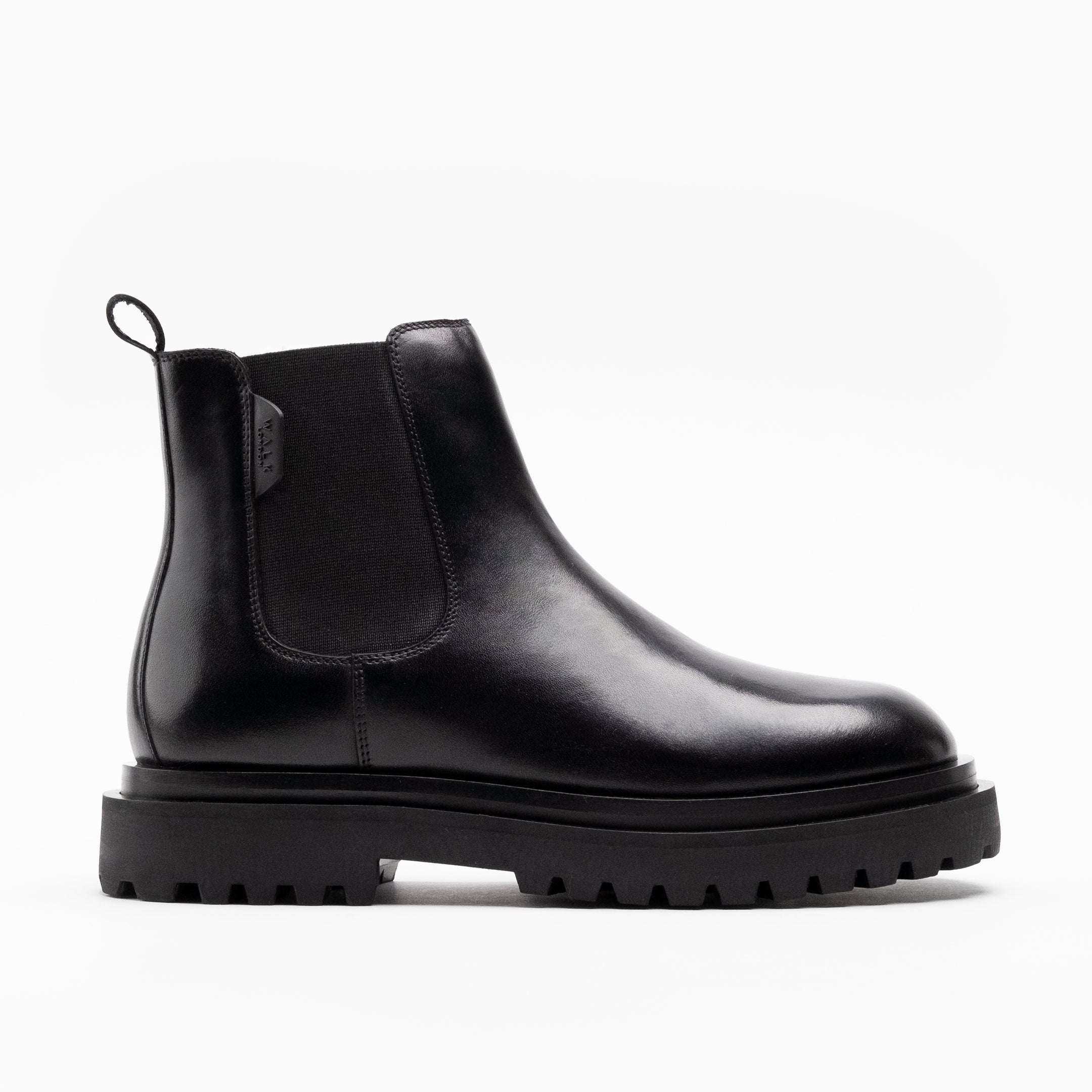Walk London Mens Sully Chelsea Boot in Black Leather