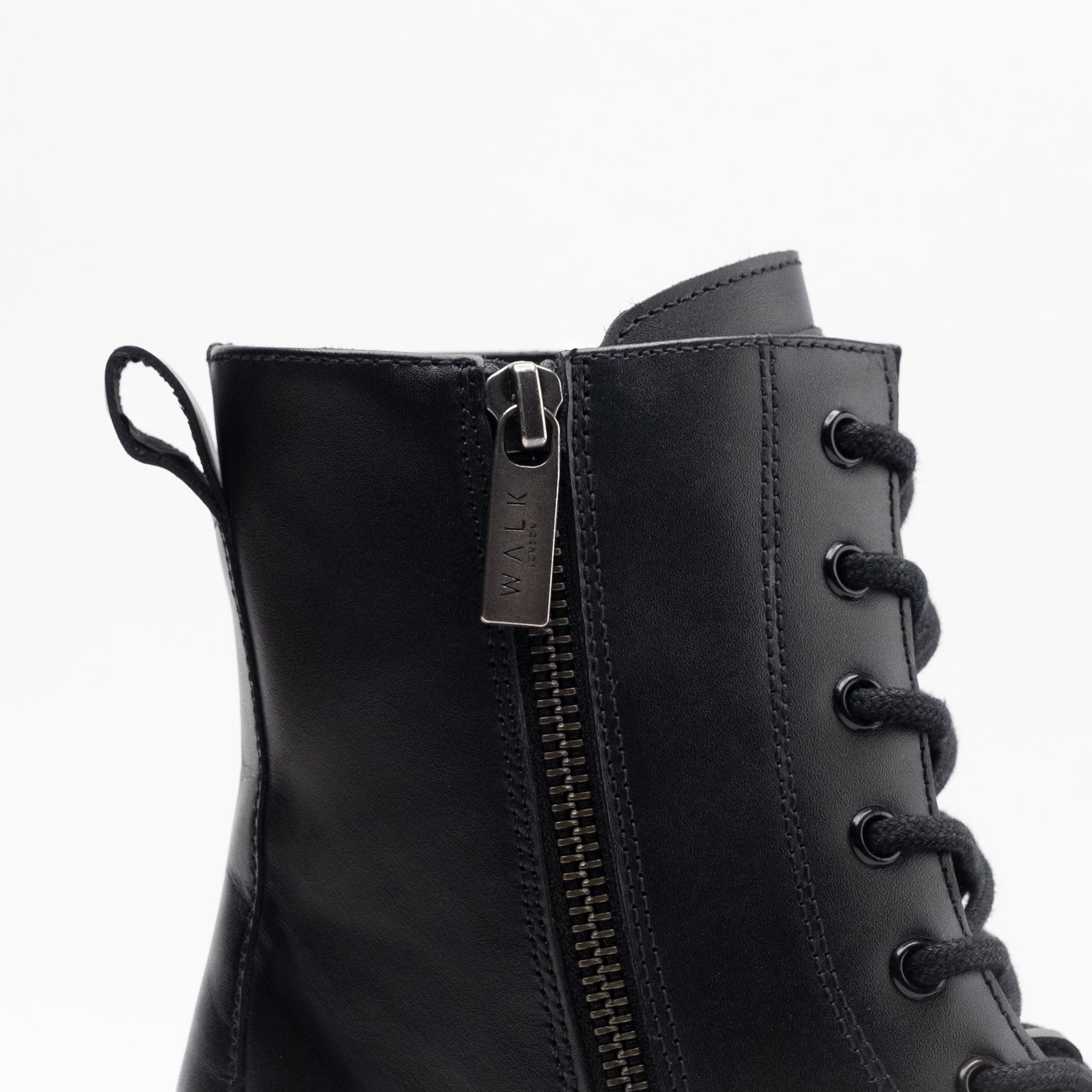 Walk London Mens - Sully Lace Boot - Black Leather