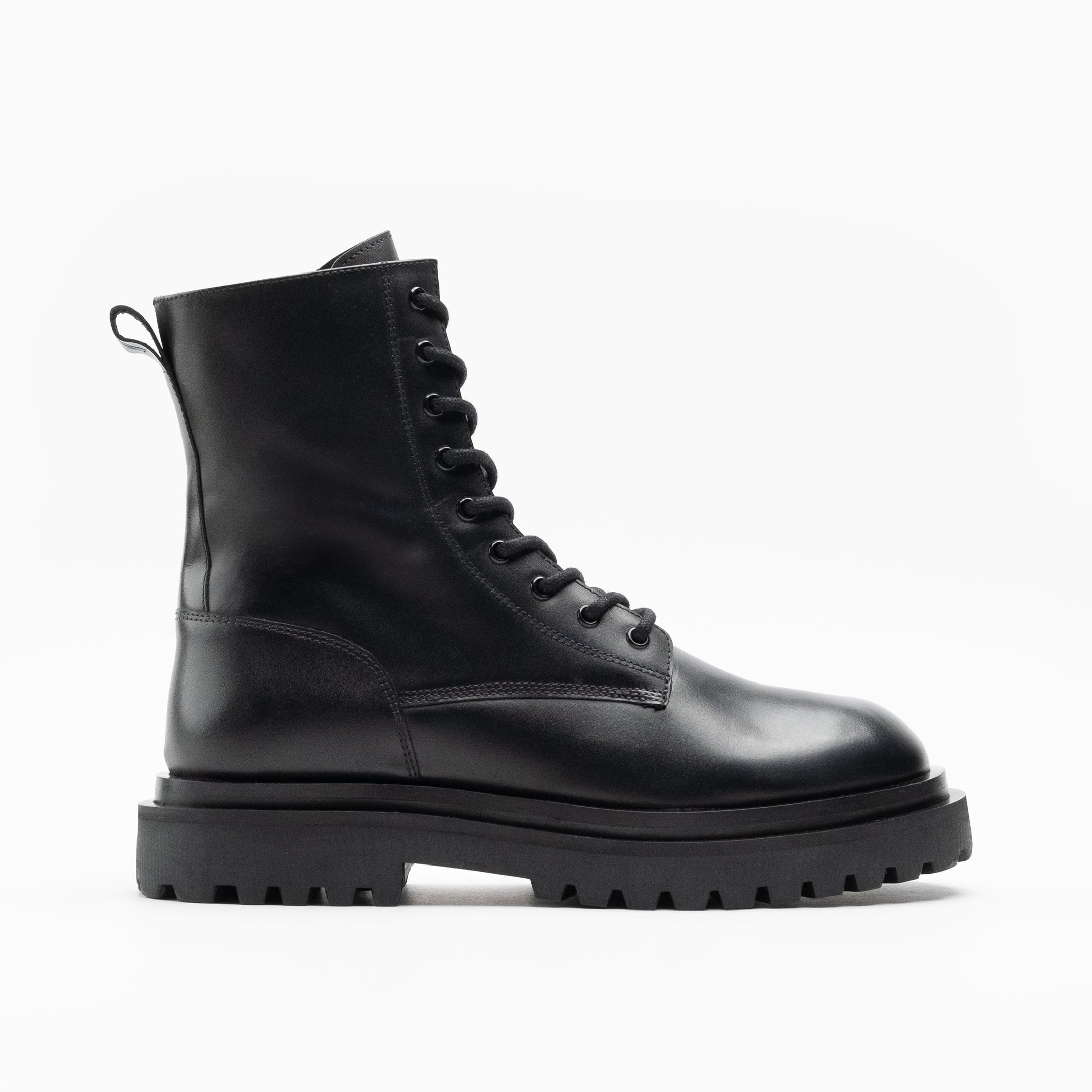 Walk London Mens - Sully Lace Boot - Black Leather