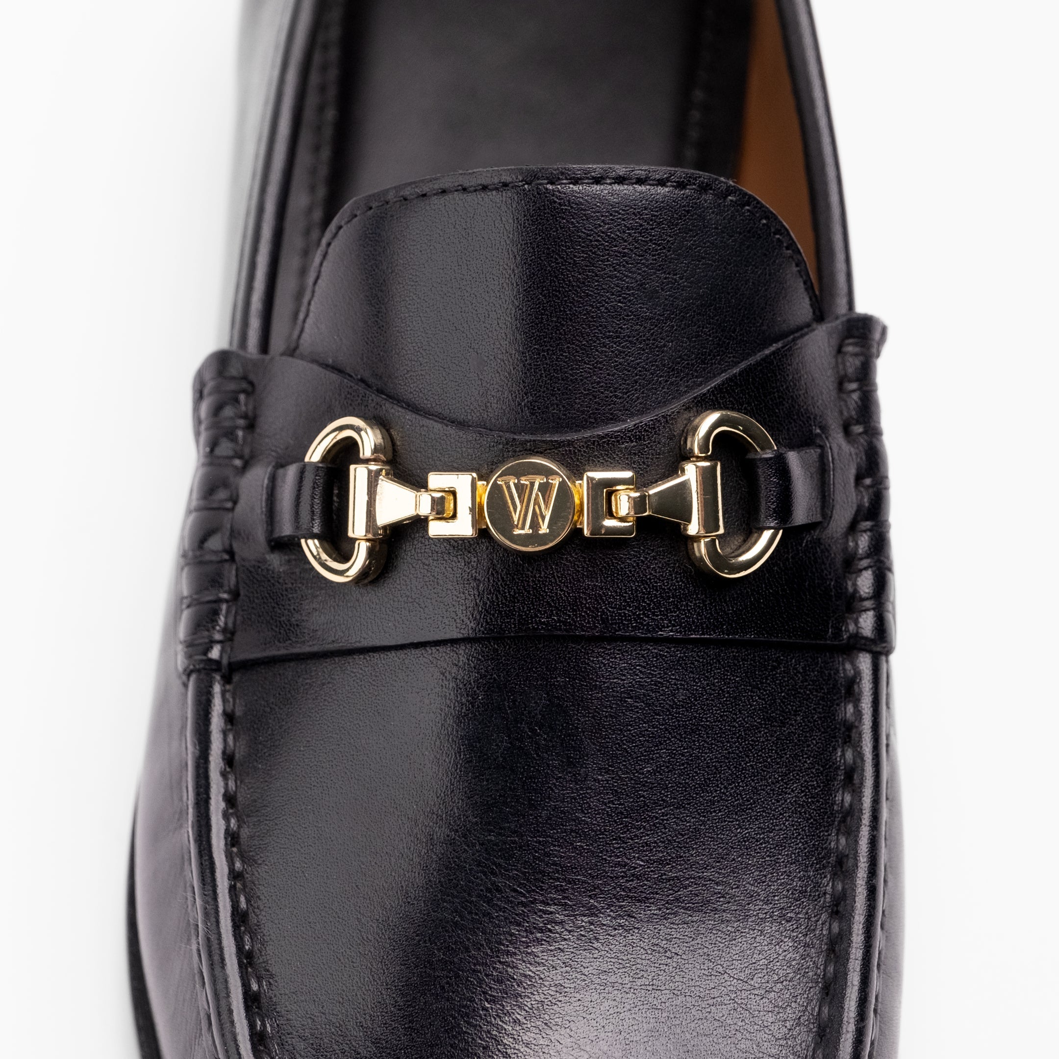 Walk London Mens - Tino Trim Loafer - Black Leather