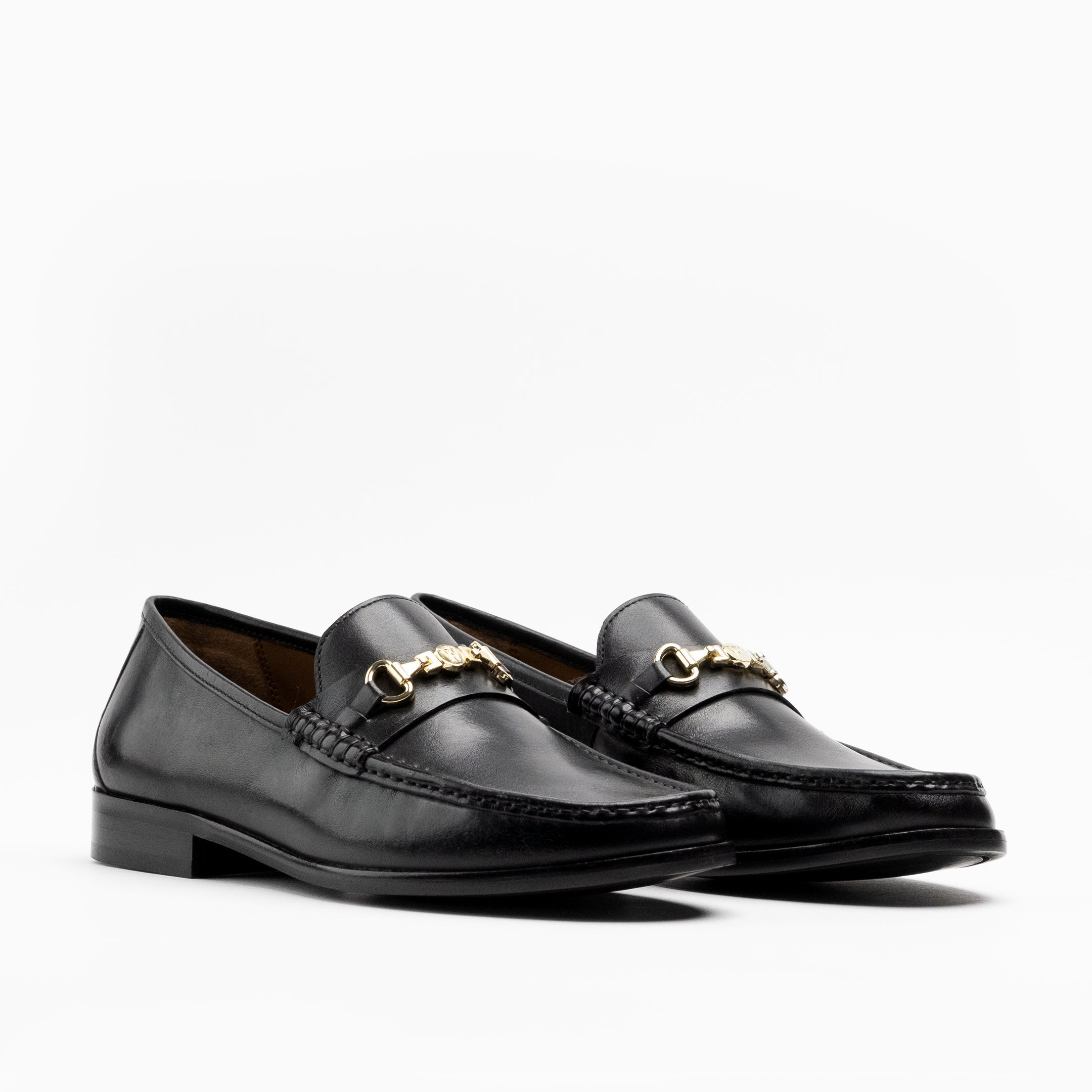 Walk London Mens - Tino Trim Loafer - Black Leather