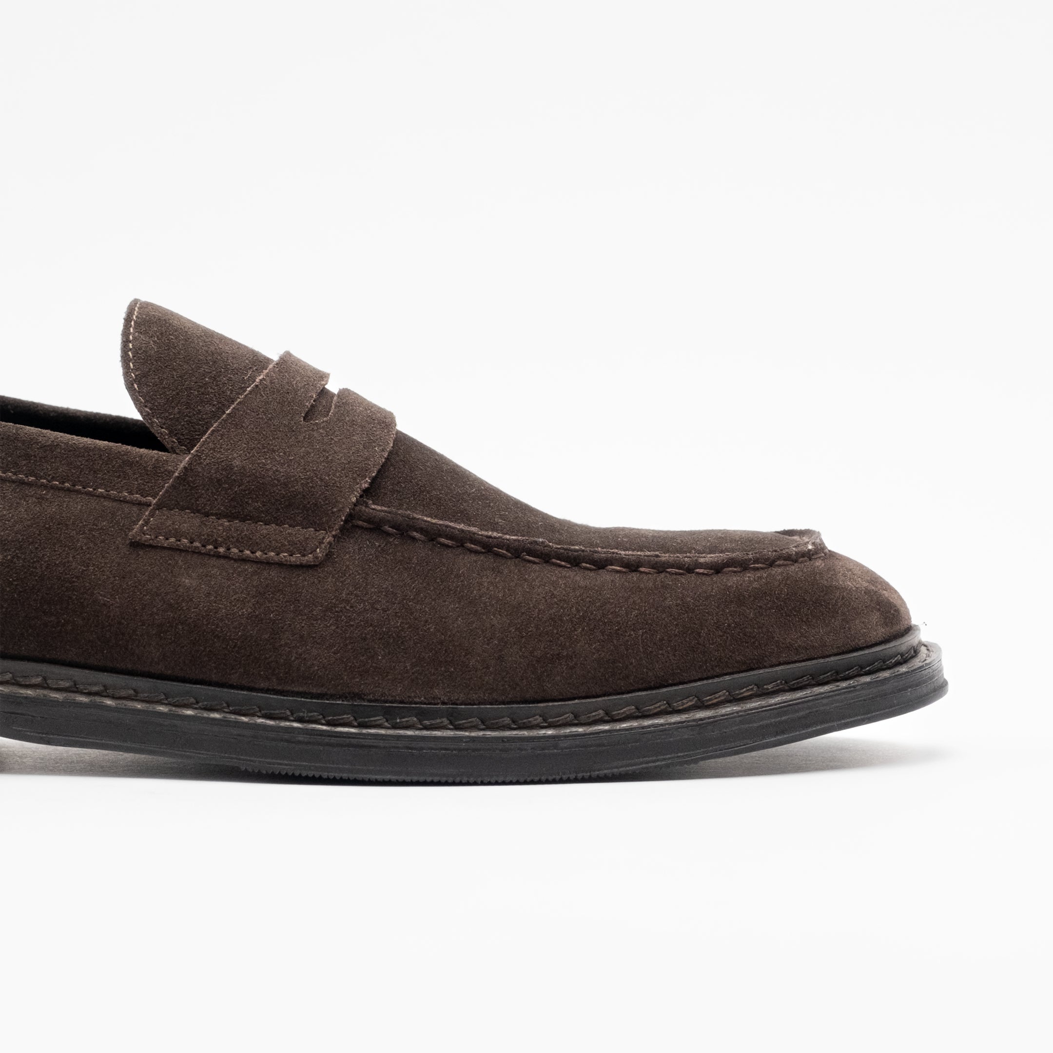 Walk London Mens - Valentine Saddle Loafer - Brown Suede