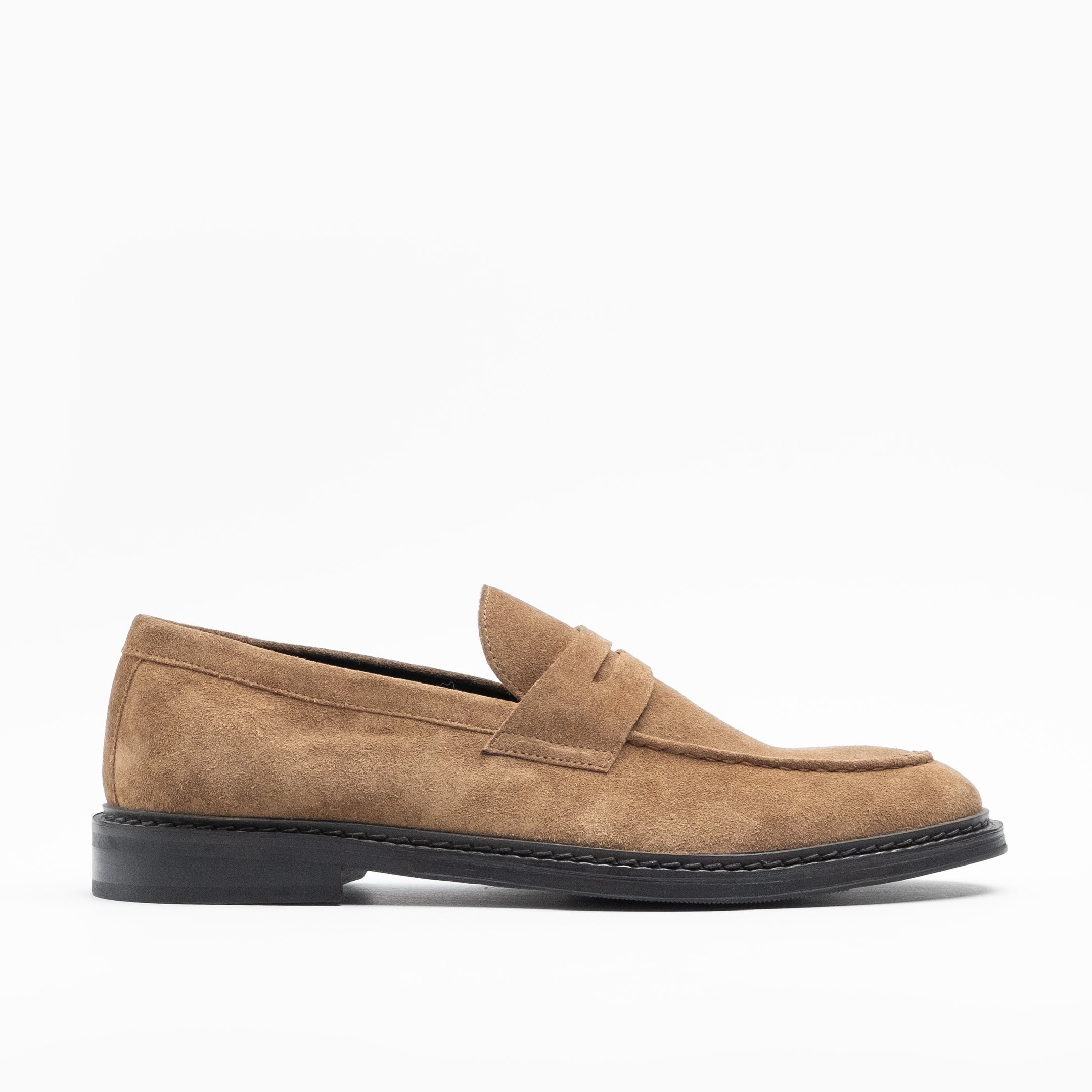 Walk London Mens - Valentine Saddle Loafer - Tan Suede