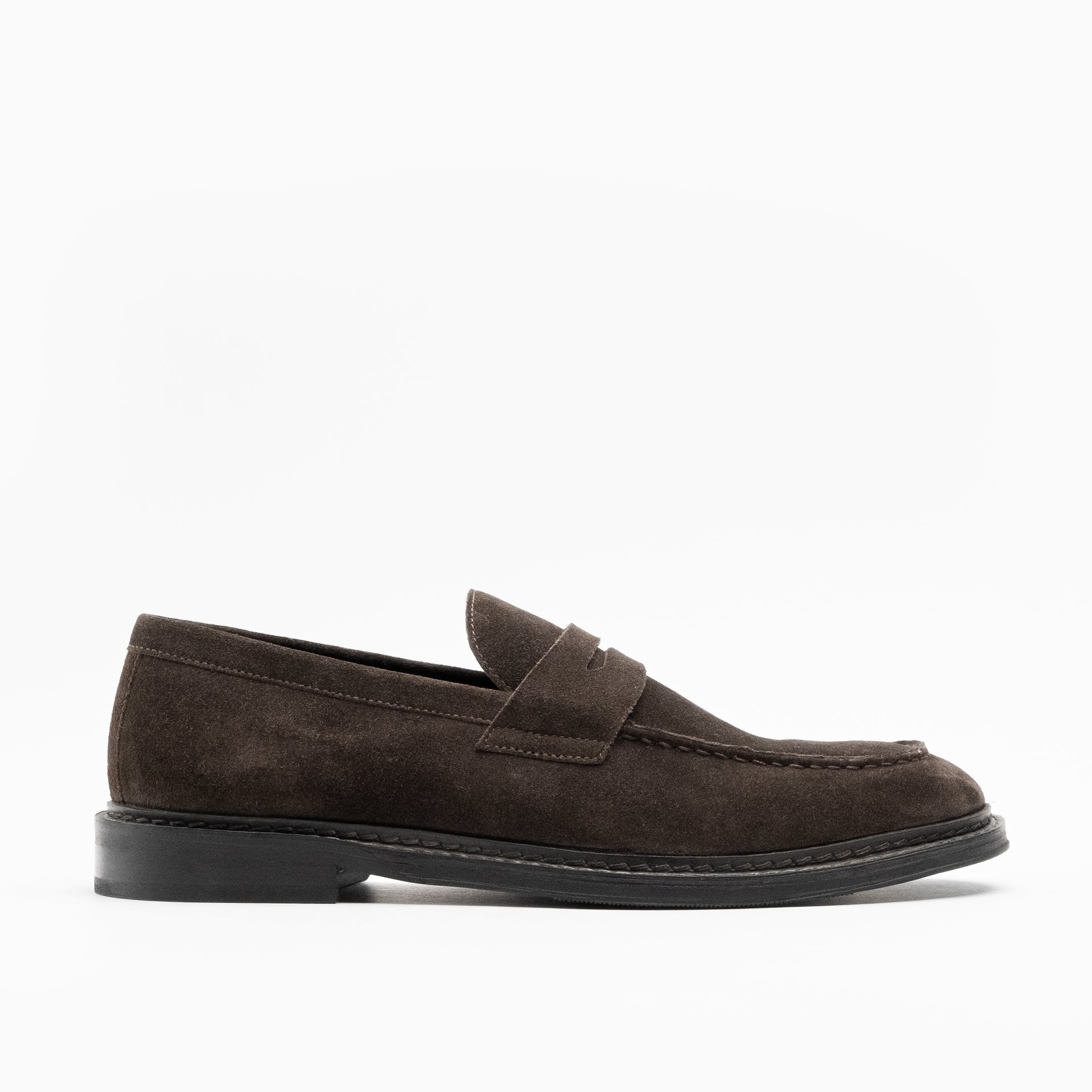 Walk London Mens - Valentine Saddle Loafer - Brown Suede