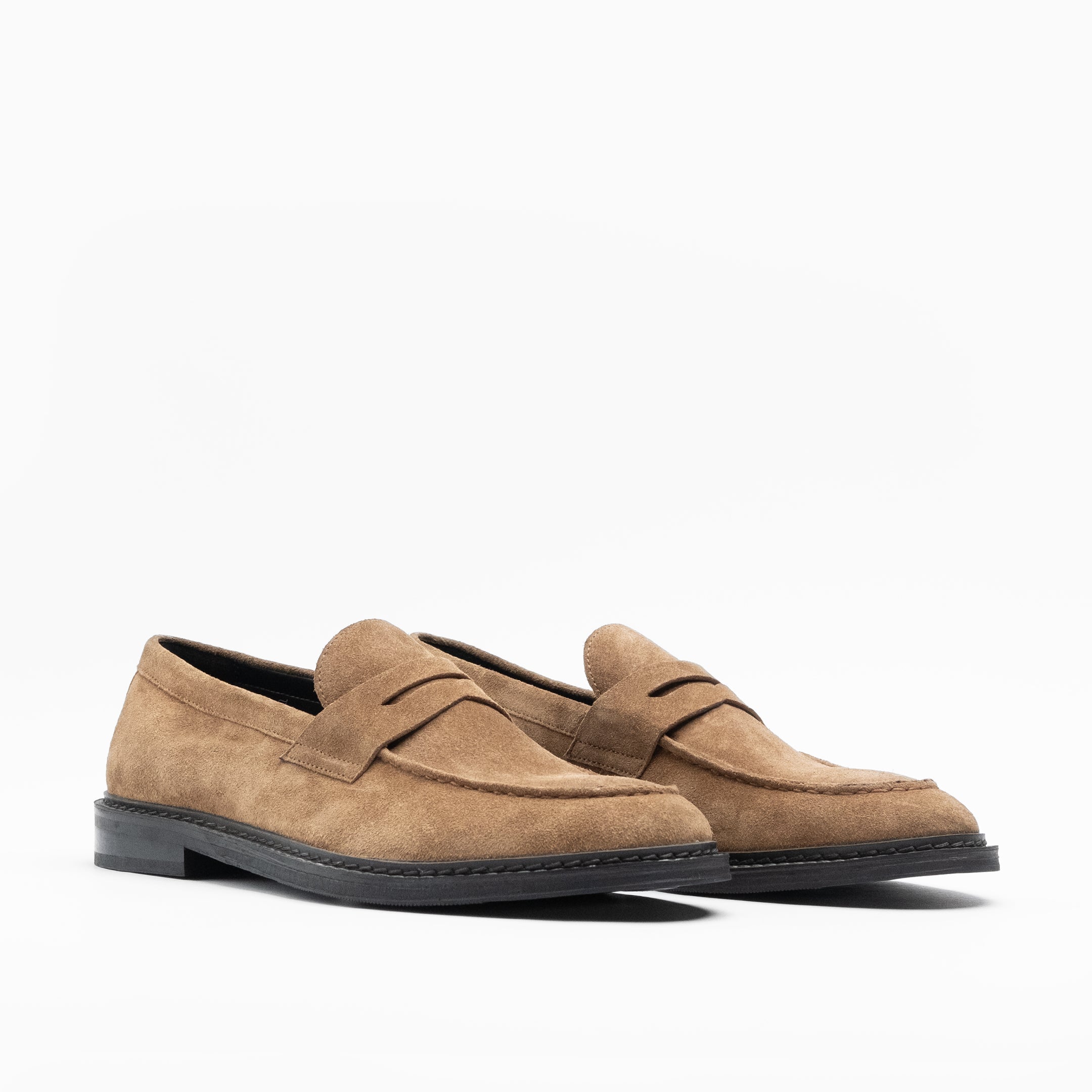 Walk London Mens - Valentine Saddle Loafer - Tan Suede