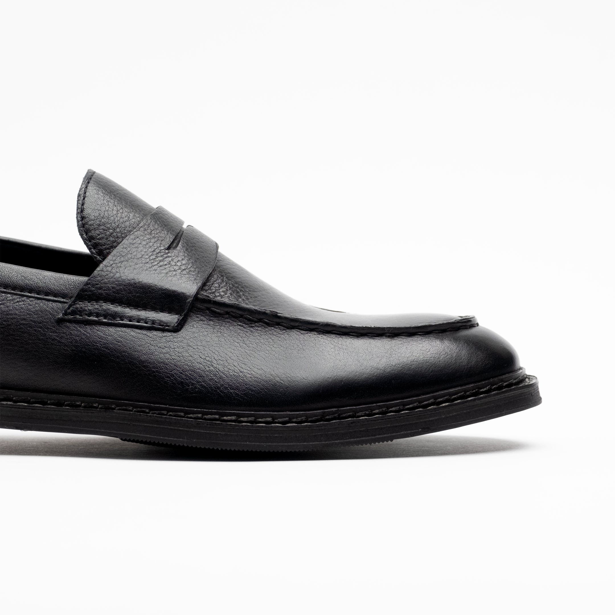 Walk London Mens - Valentine Saddle Loafer - Black Grain Leather