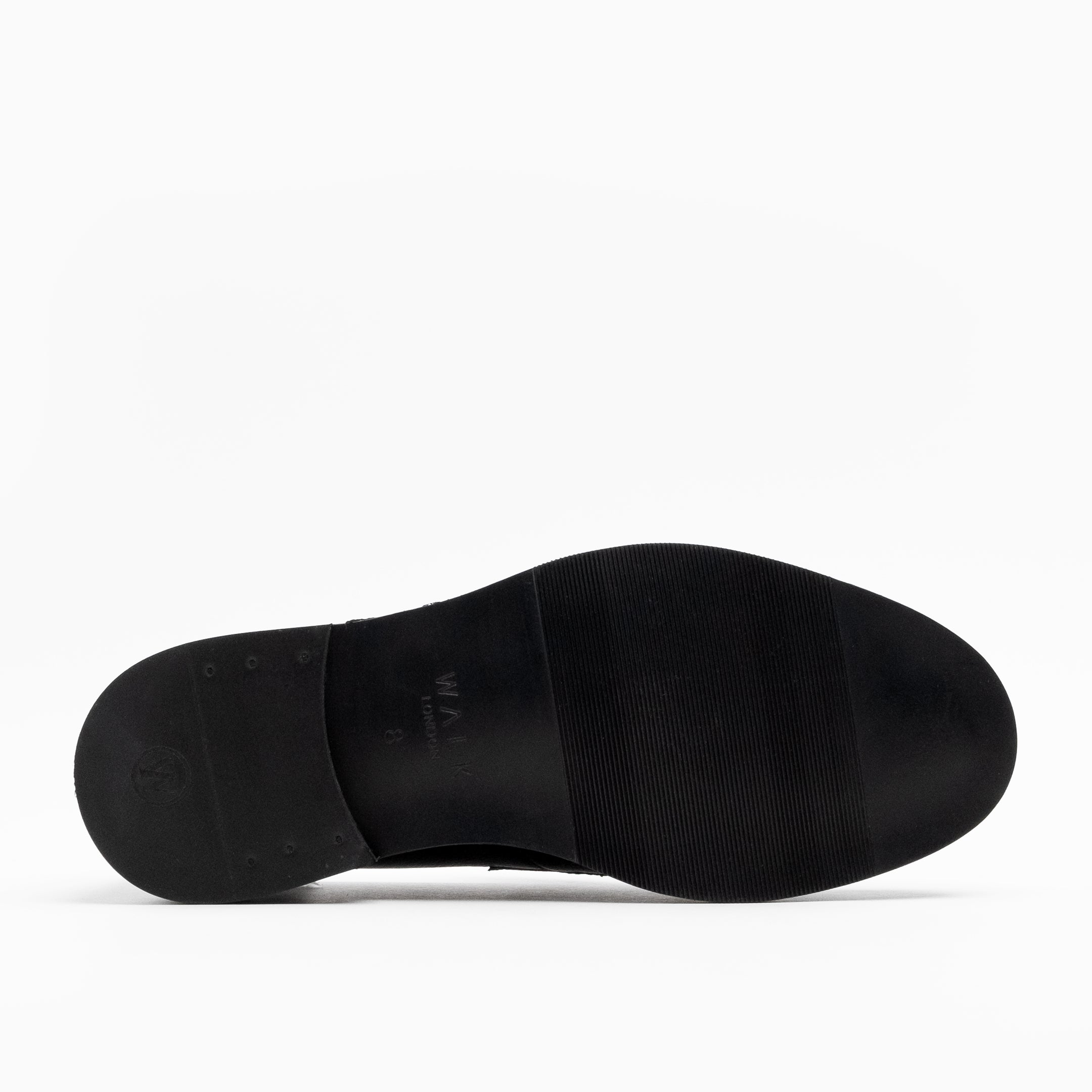 Walk London Mens - Valentine Saddle Loafer - Black Grain Leather