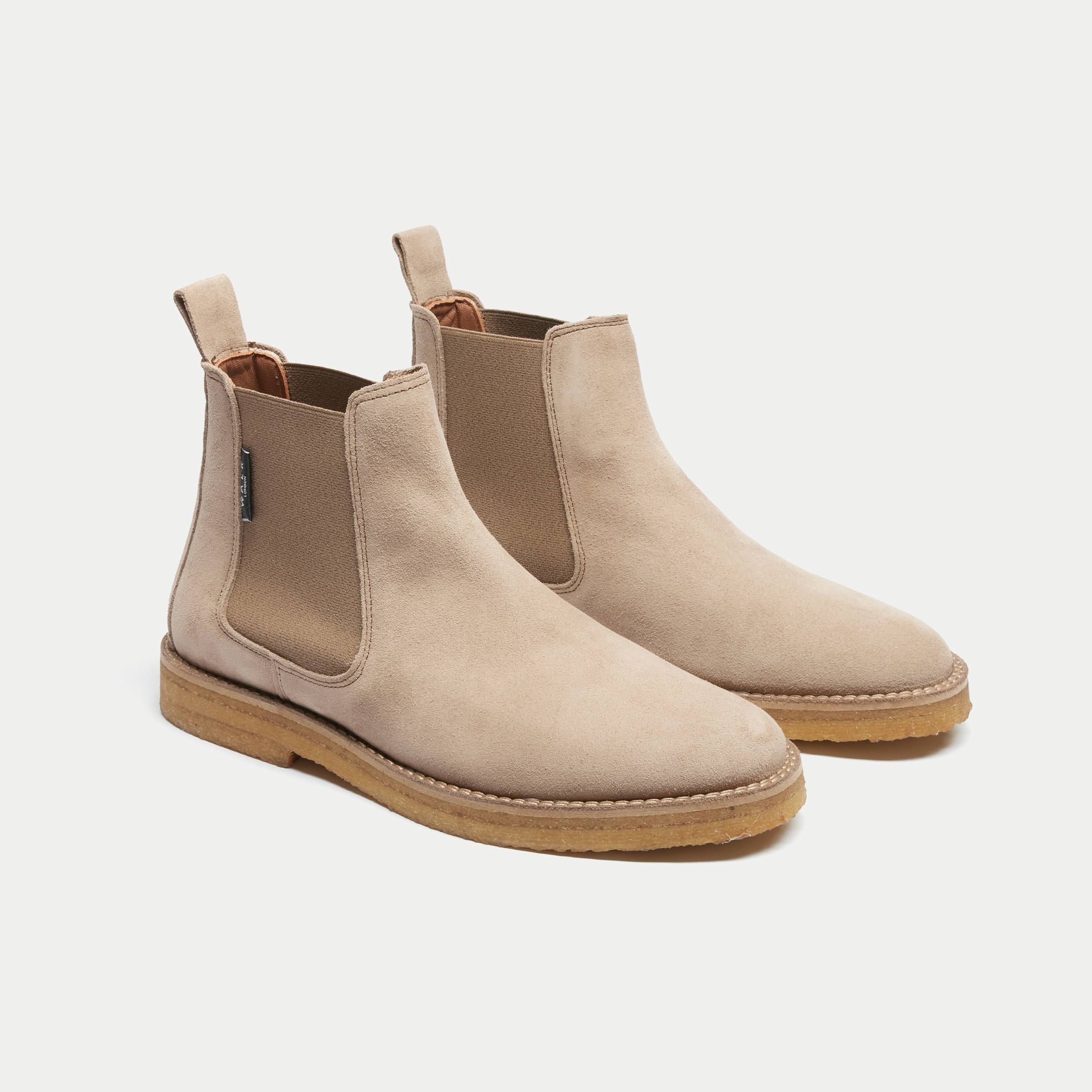 Walk London Mens Verona Chelsea Boot - Stone Suede