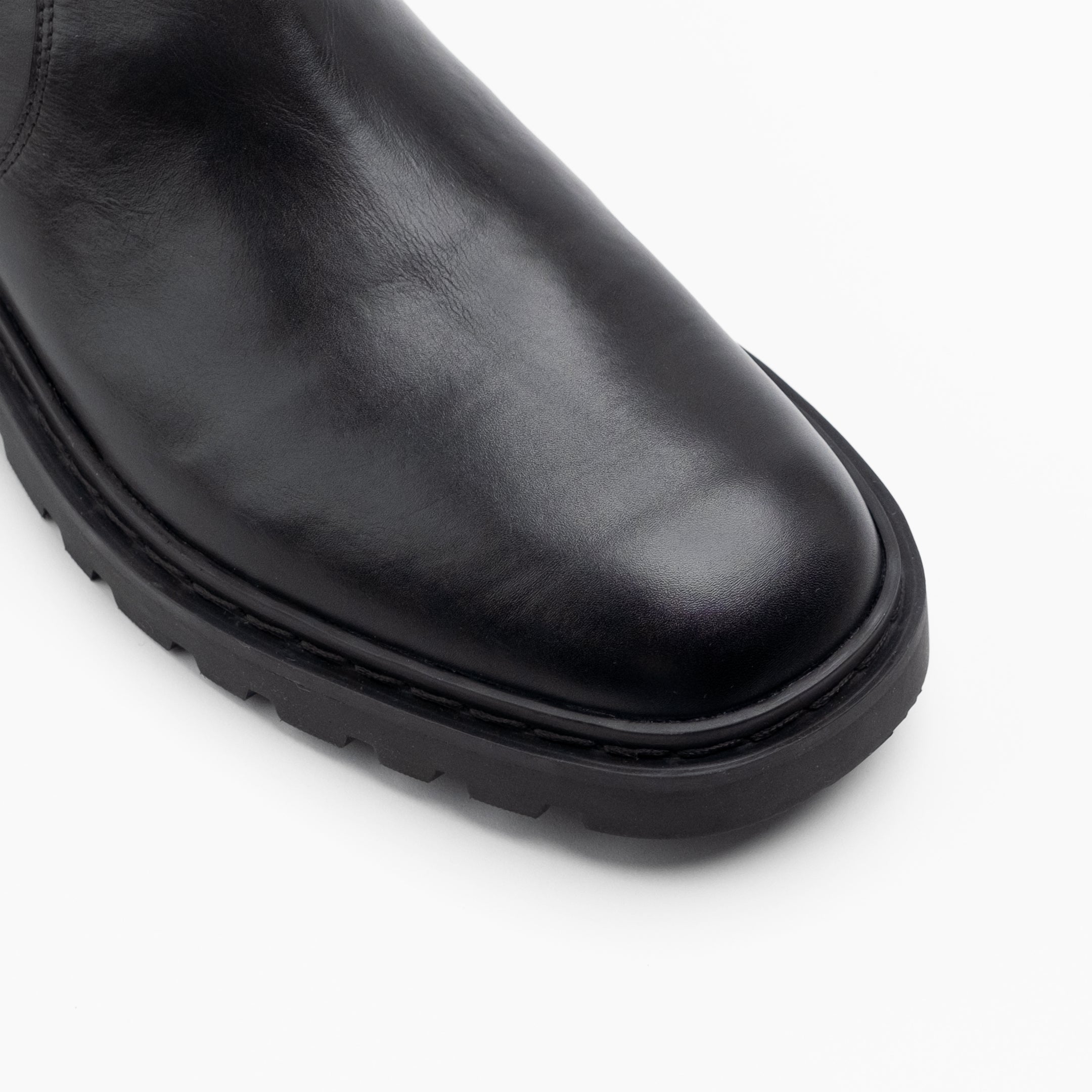 Walk London Mens Ziggy Back Zip Boot in Black Leather