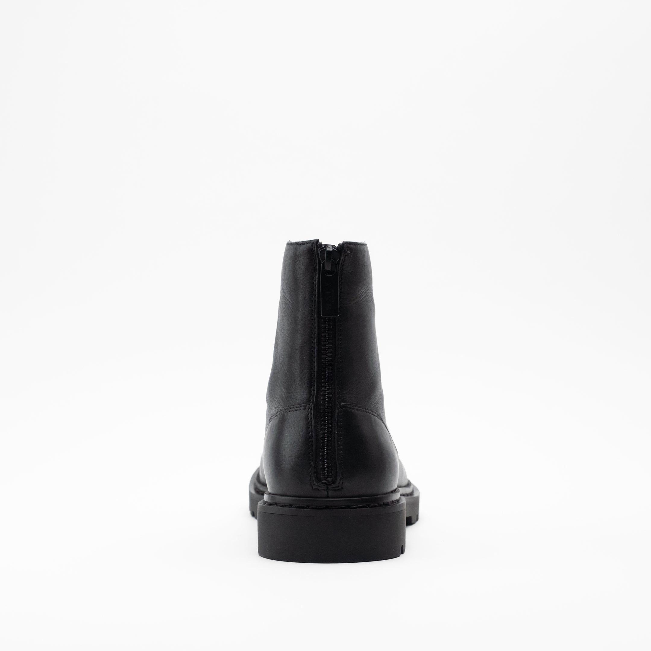 Walk London Mens Ziggy Back Zip Boot in Black Leather