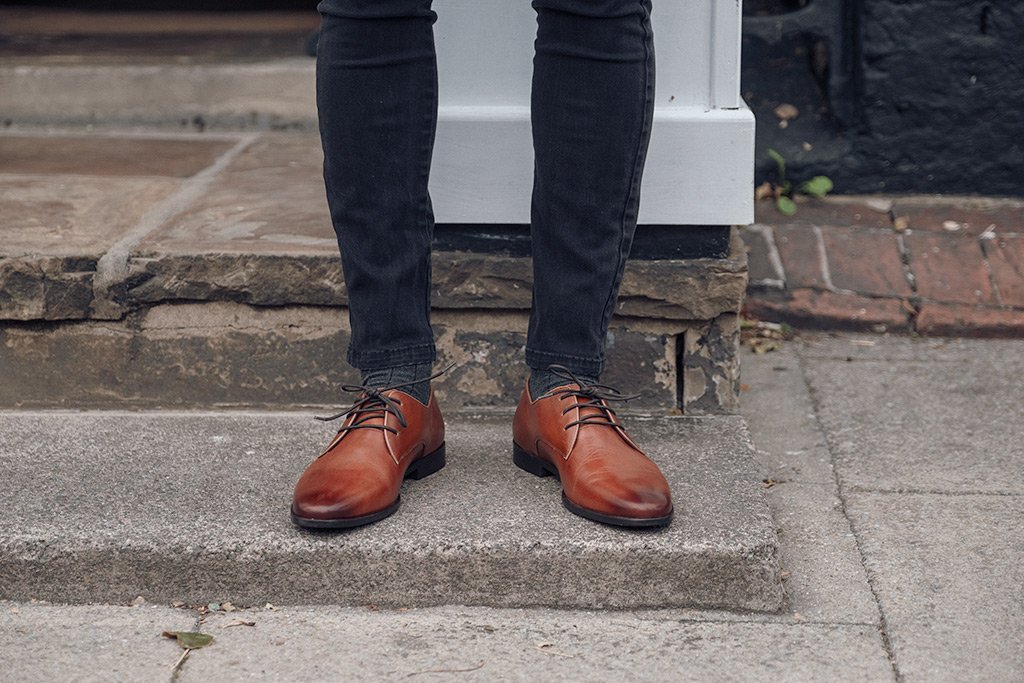 WALK London Alfie Derby Shoe Tan Leather