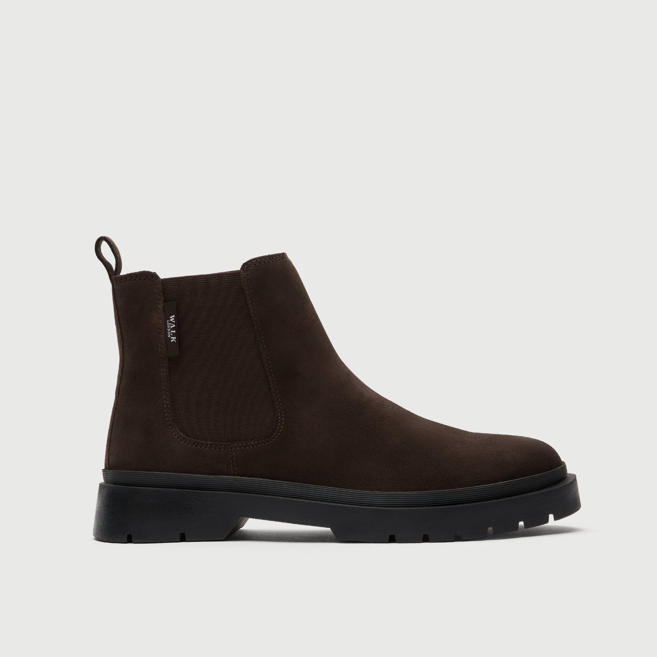 WALK London Men's Callum Chelsea Boot in Brown Suede