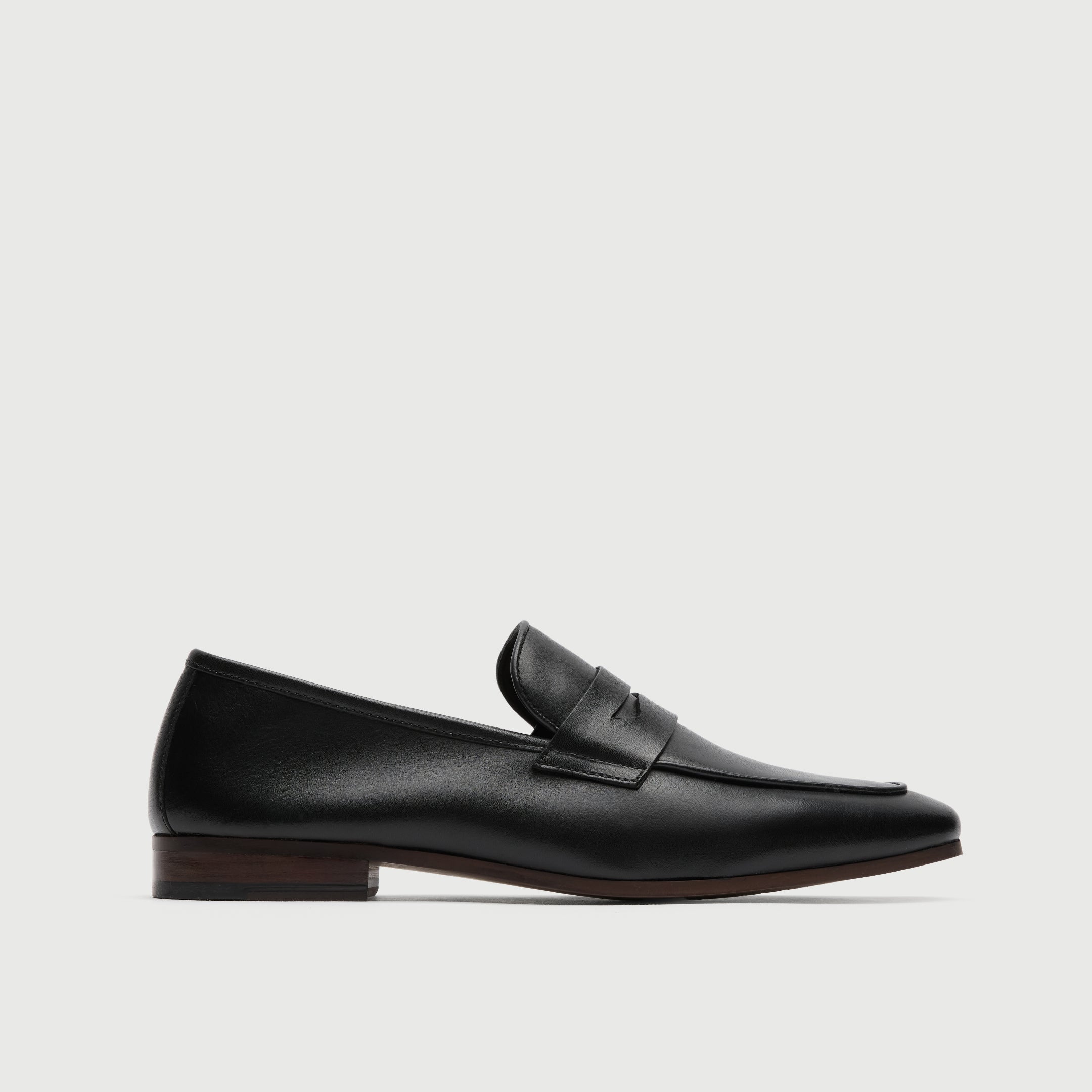 Walk London Mens Capri Saddle Loafer in Black Leather