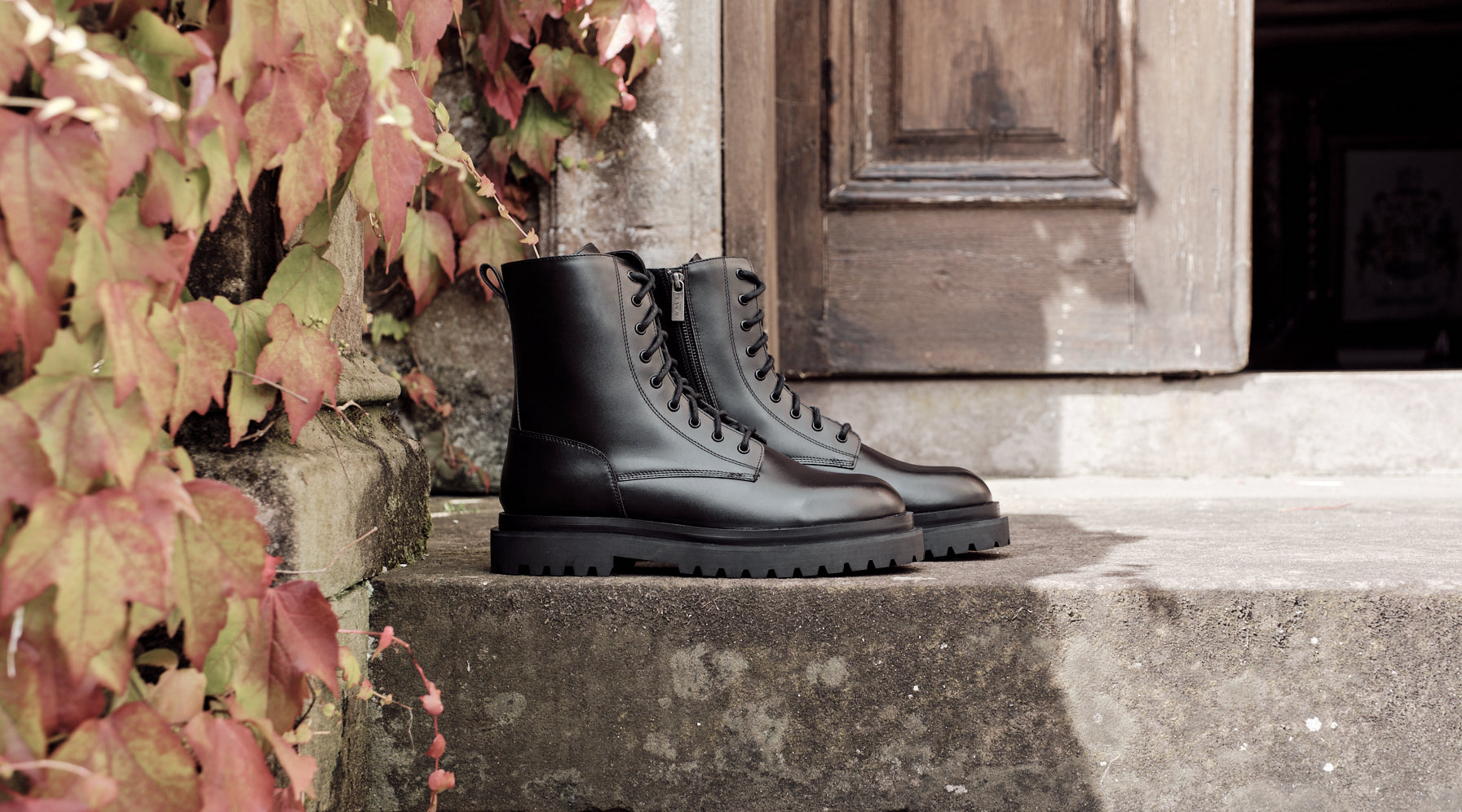 Walk London Mens Black Leather Boots