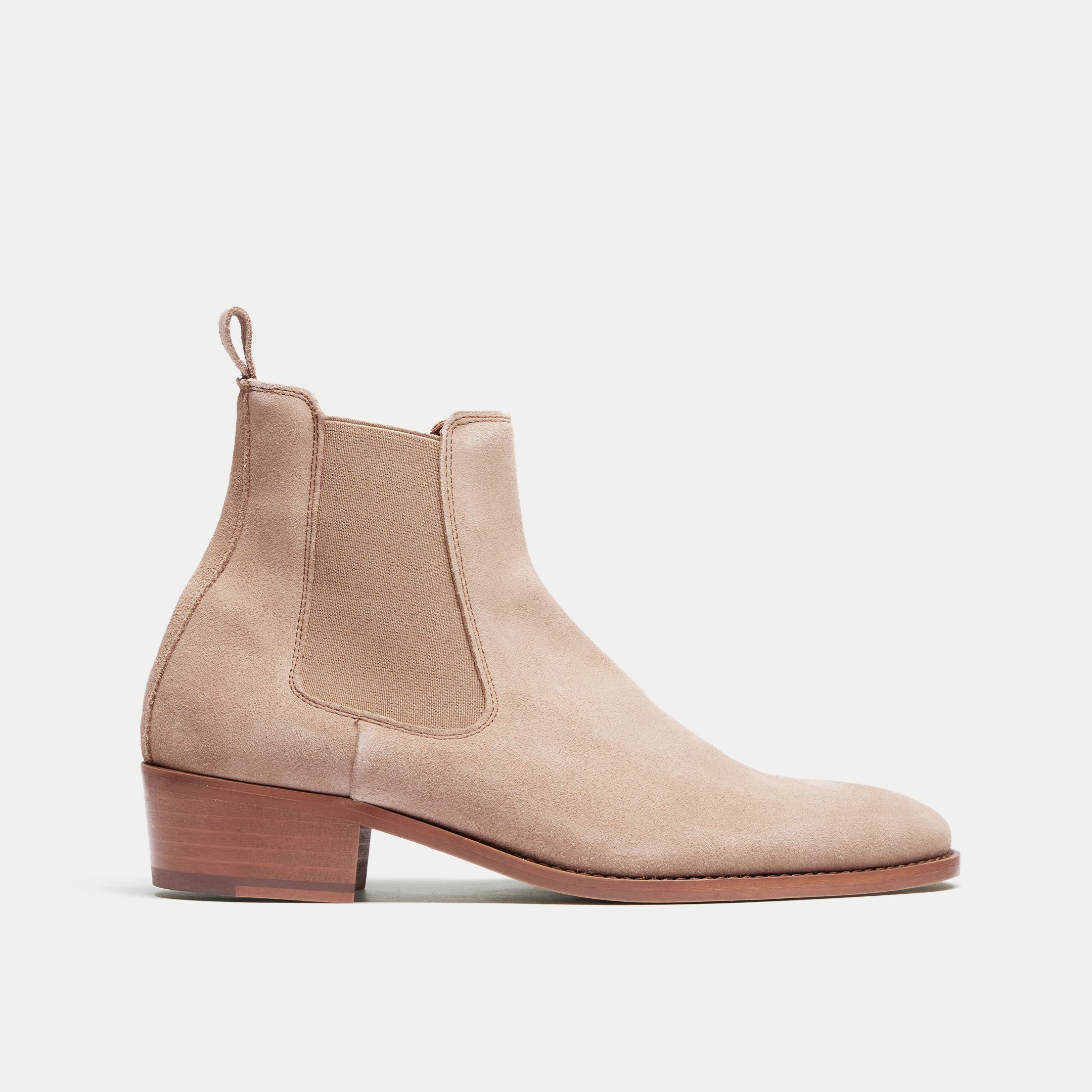 Walk London Hoxton Cuban Heel Chelsea Boot Stone Suede