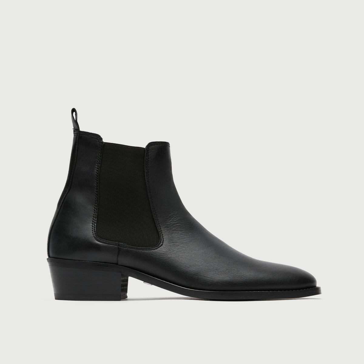 Black Leather Chelsea Pointed Toe Chelsea Boots Mens Men Chelsea